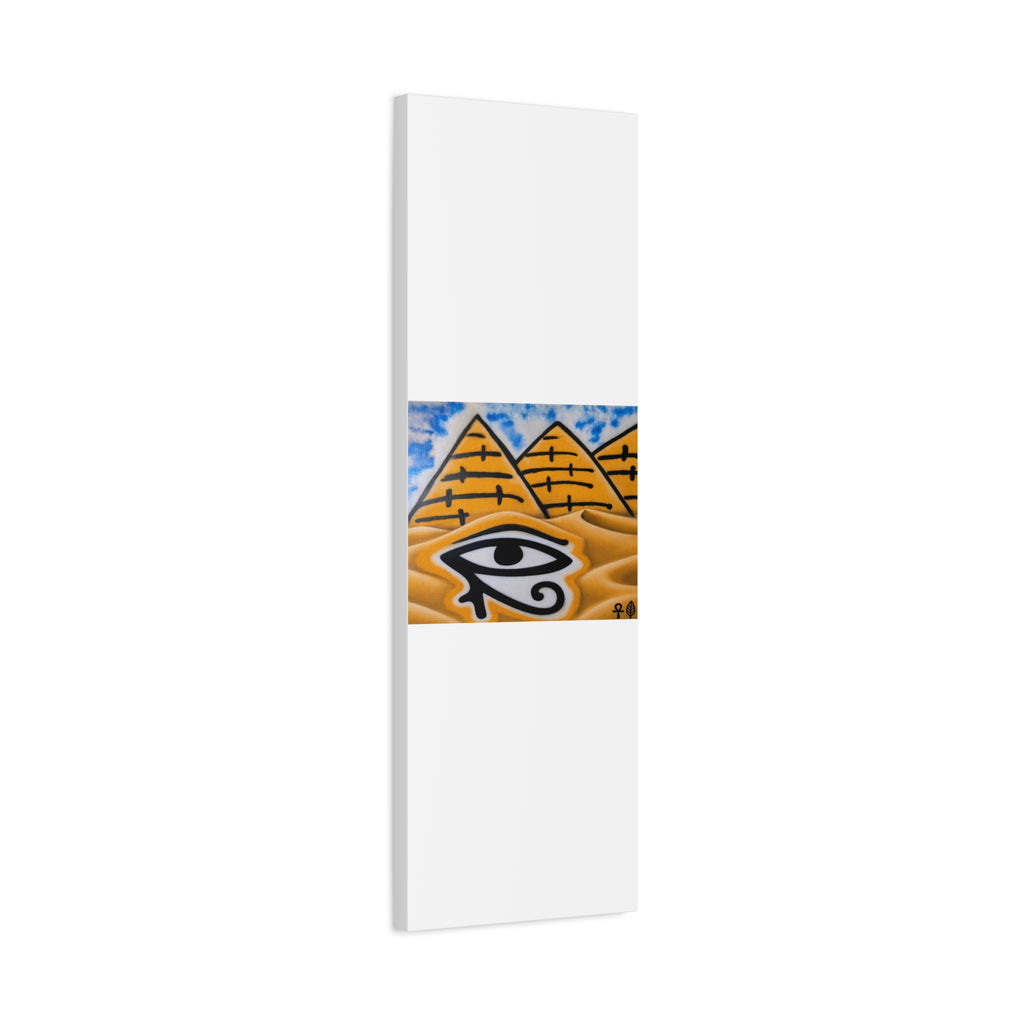 Eye of Ra Pyramid Canvas Wall Art — Egyptian Desert Stretched Canvas