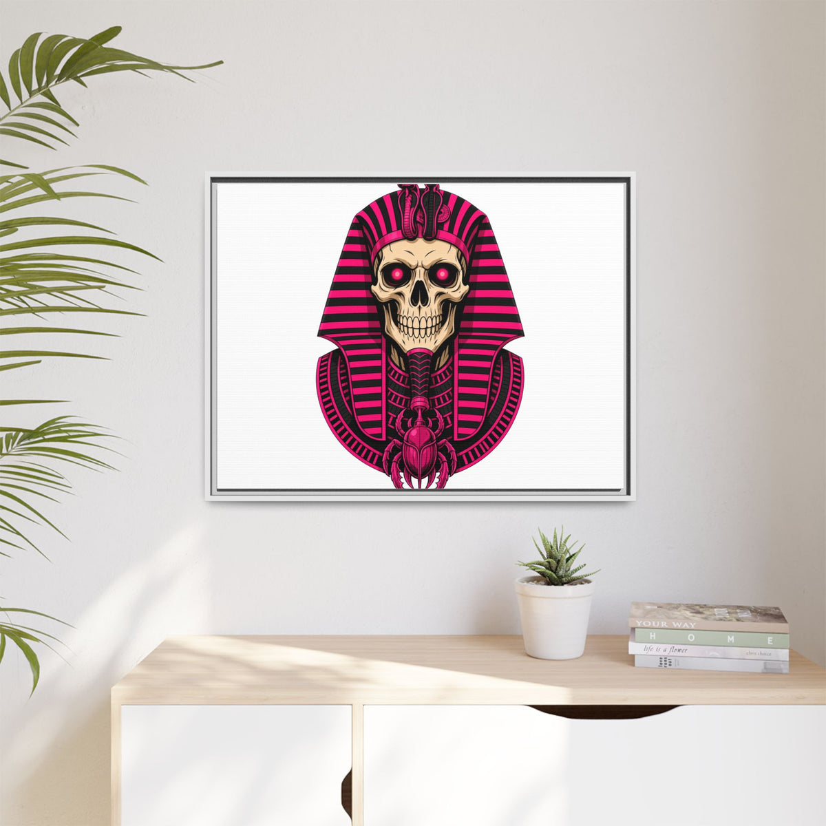 Pharaoh Skull Art Print — Framed Matte Canvas