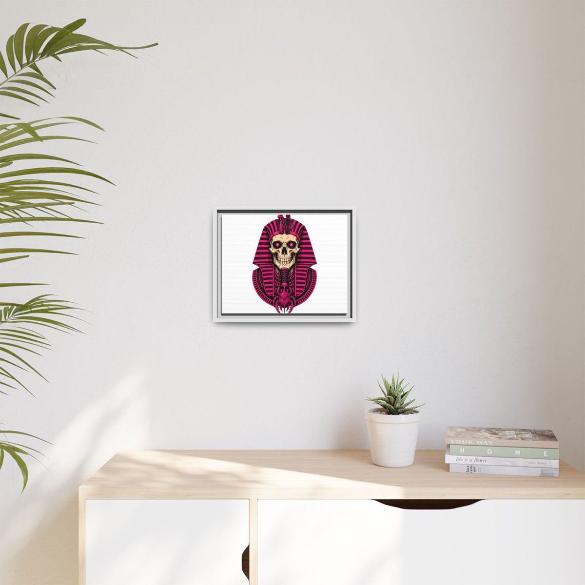 Pharaoh Skull Art Print — Framed Matte Canvas