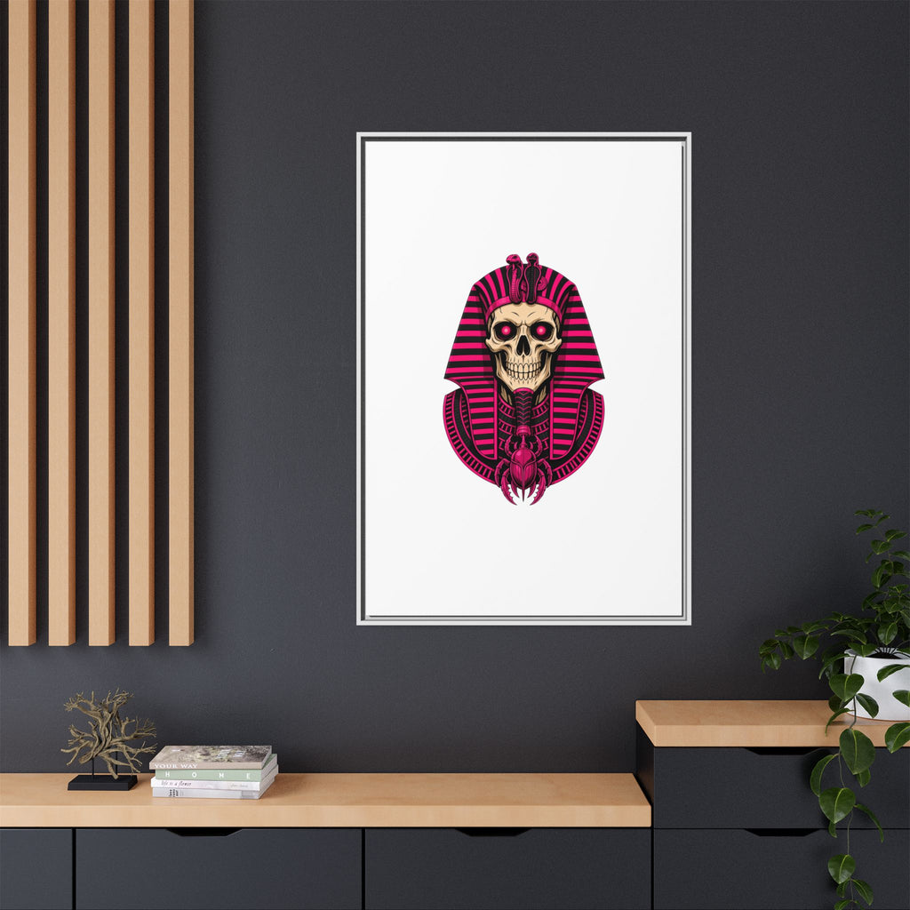 Pharaoh Skull Art Print — Framed Matte Canvas