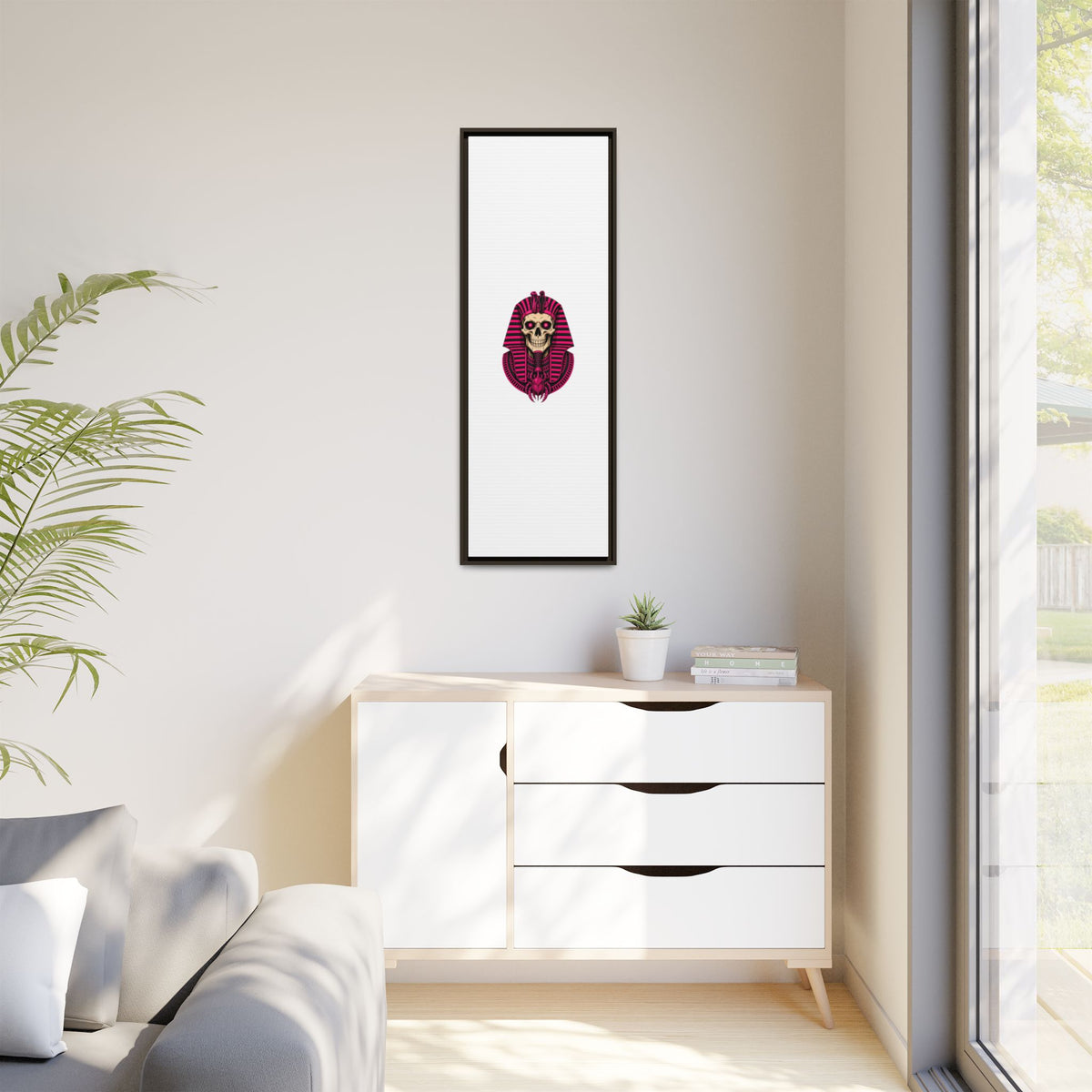 Pharaoh Skull Art Print — Framed Matte Canvas
