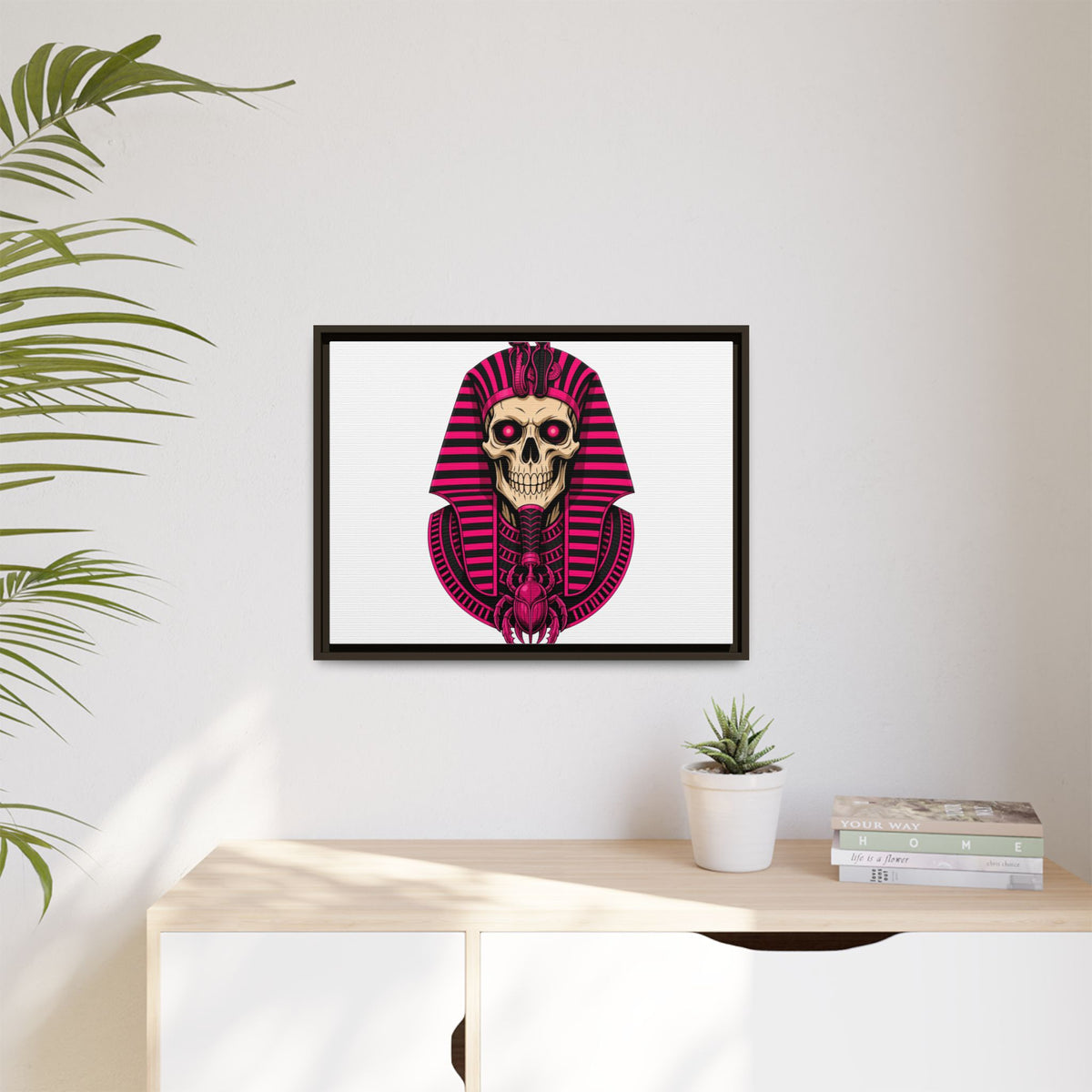 Pharaoh Skull Art Print — Framed Matte Canvas