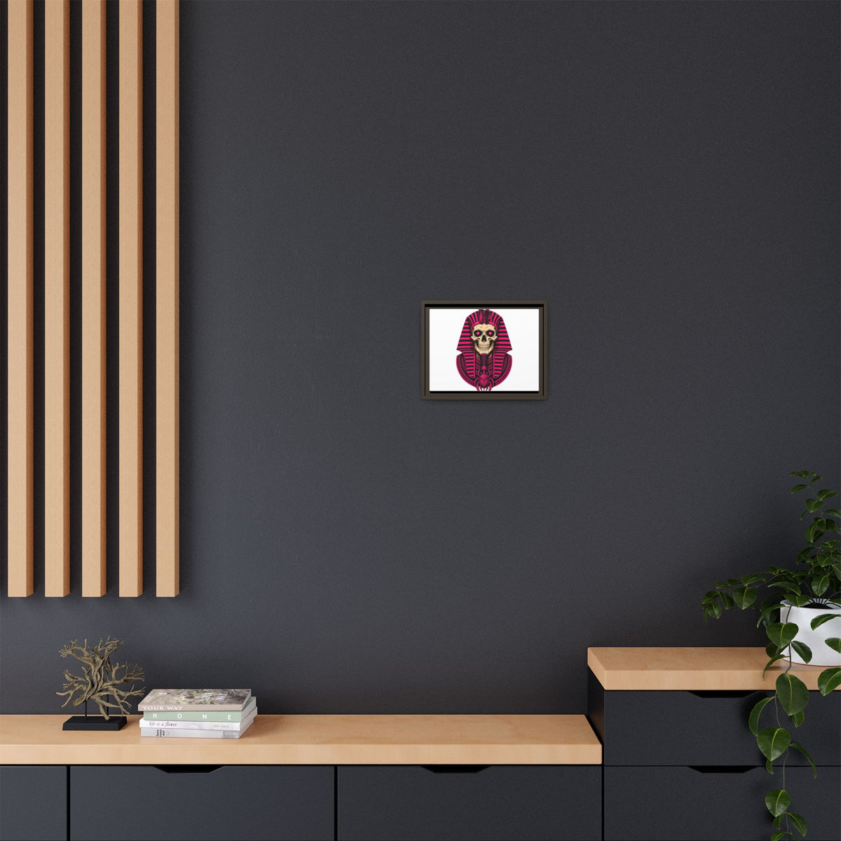 Pharaoh Skull Art Print — Framed Matte Canvas