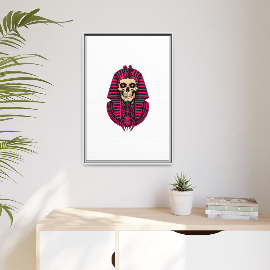 Pharaoh Skull Art Print — Framed Matte Canvas