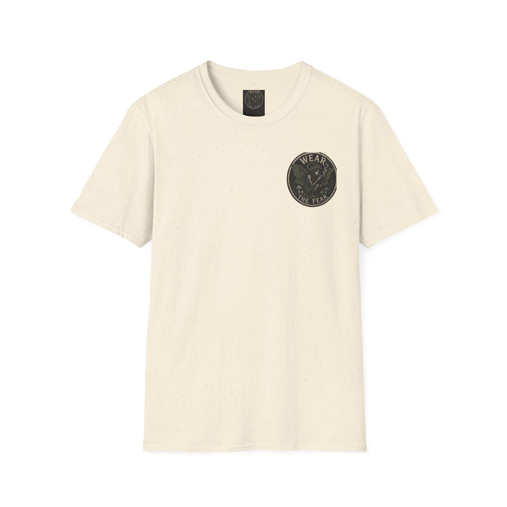 Vintage '5 Fairies' Round Patch T-Shirt — Retro Graphic Chest Tee