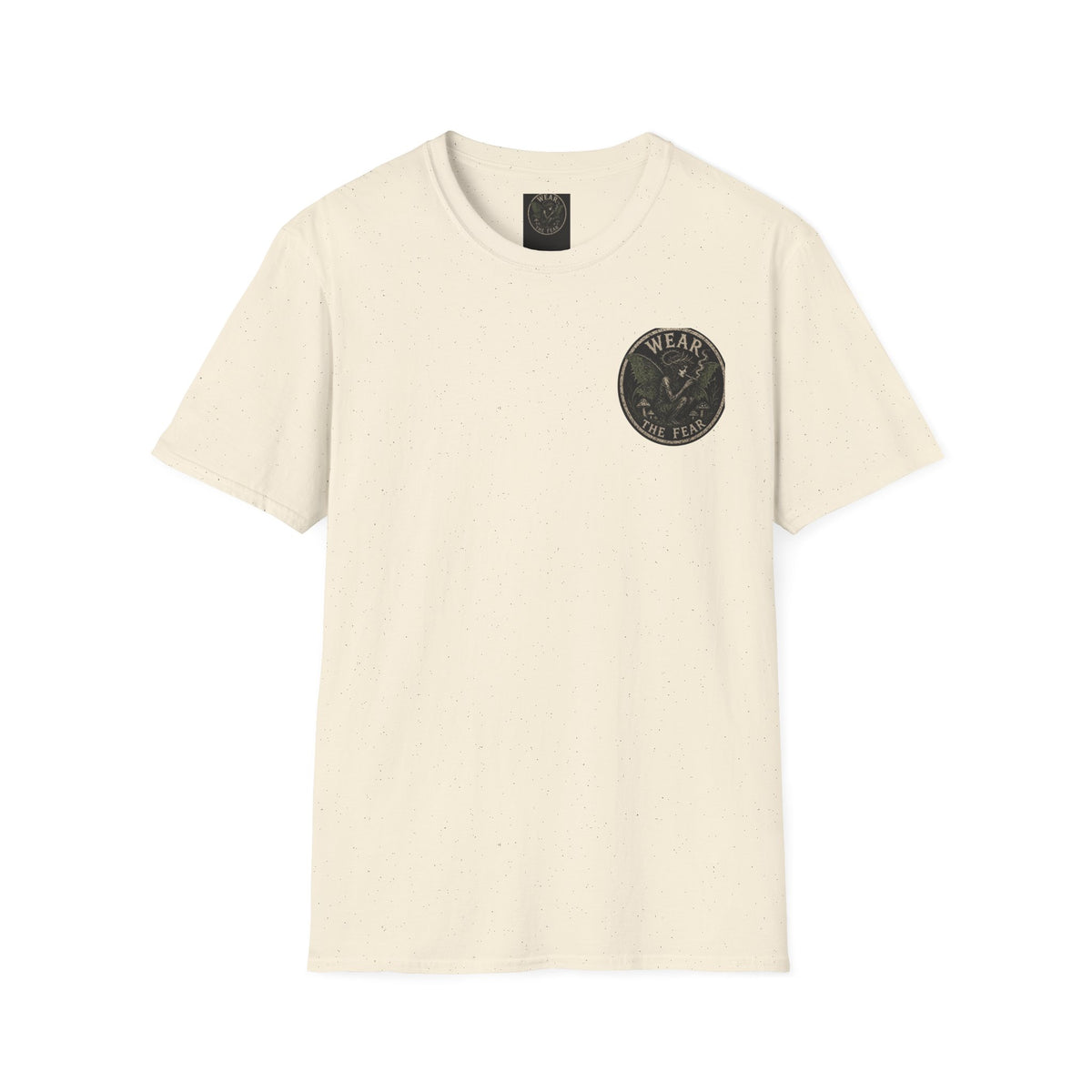 Vintage '5 Fairies' Round Patch T-Shirt — Retro Graphic Chest Tee