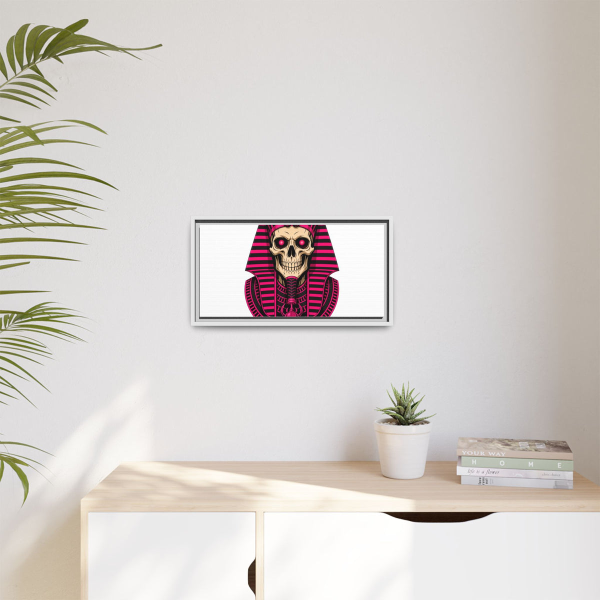 Pharaoh Skull Art Print — Framed Matte Canvas