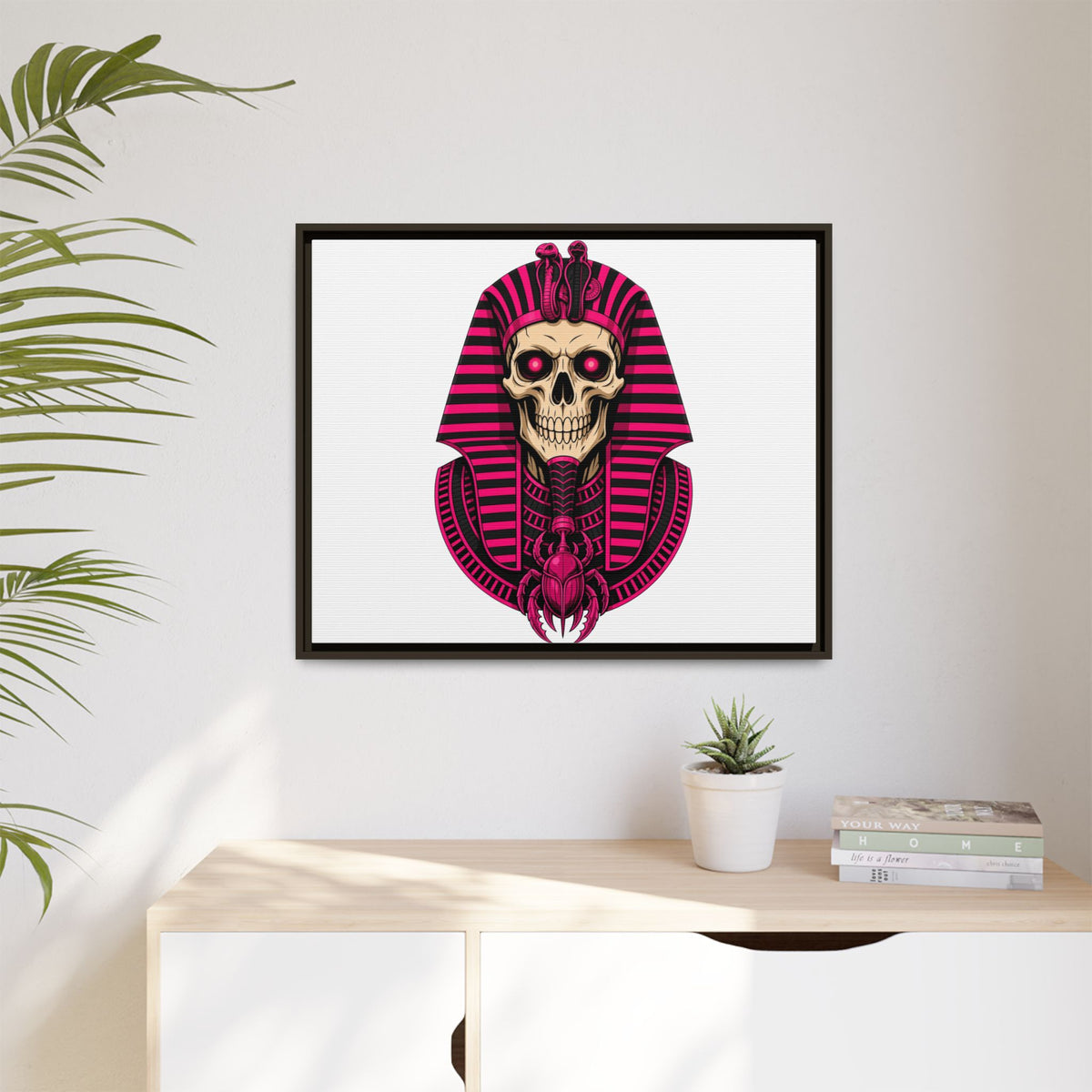 Pharaoh Skull Art Print — Framed Matte Canvas