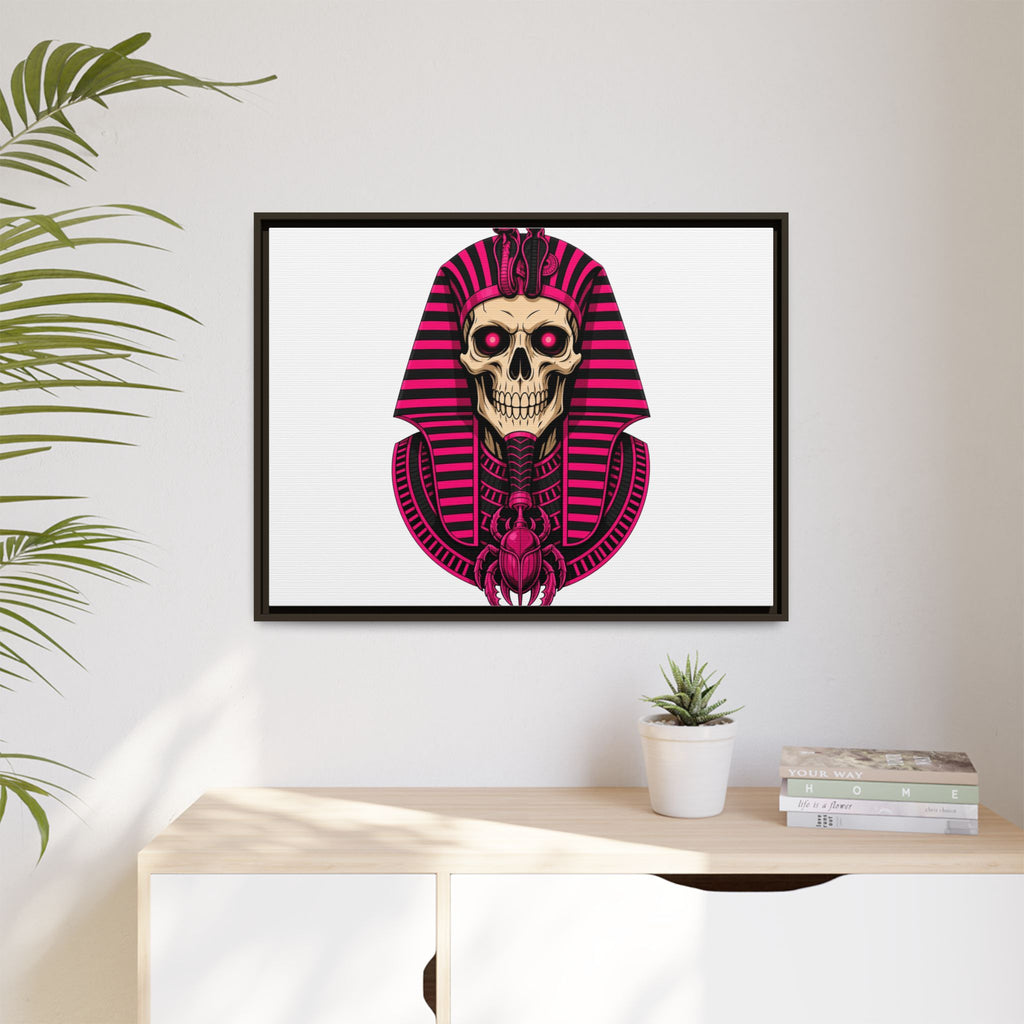 Pharaoh Skull Art Print — Framed Matte Canvas