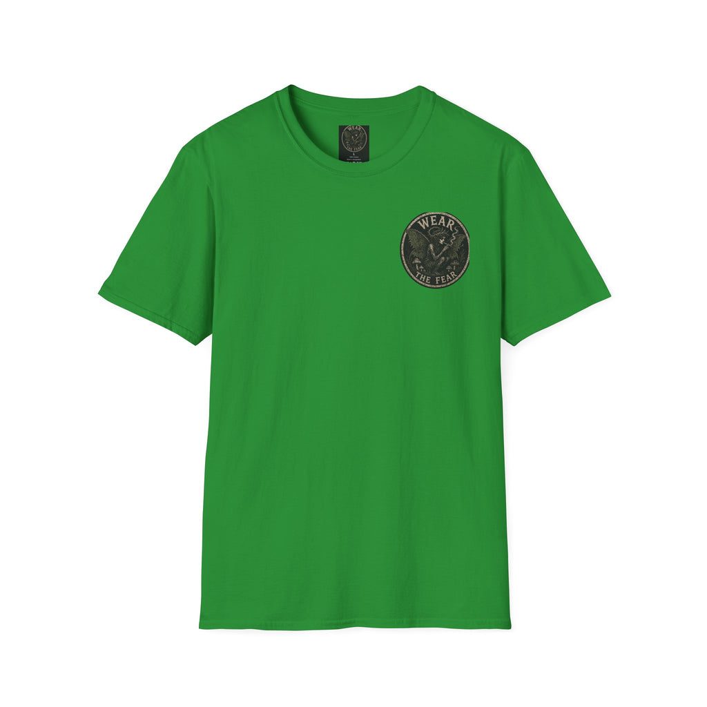 Vintage '5 Fairies' Round Patch T-Shirt — Retro Graphic Chest Tee