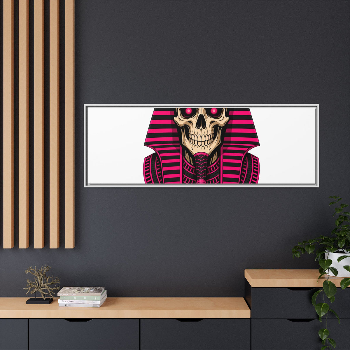 Pharaoh Skull Art Print — Framed Matte Canvas