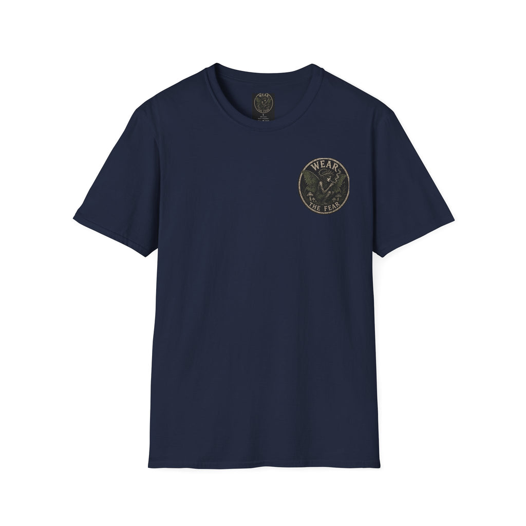 Vintage '5 Fairies' Round Patch T-Shirt — Retro Graphic Chest Tee