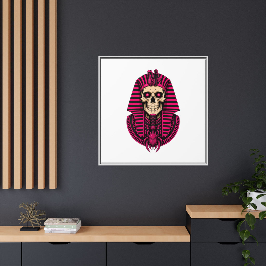 Pharaoh Skull Art Print — Framed Matte Canvas
