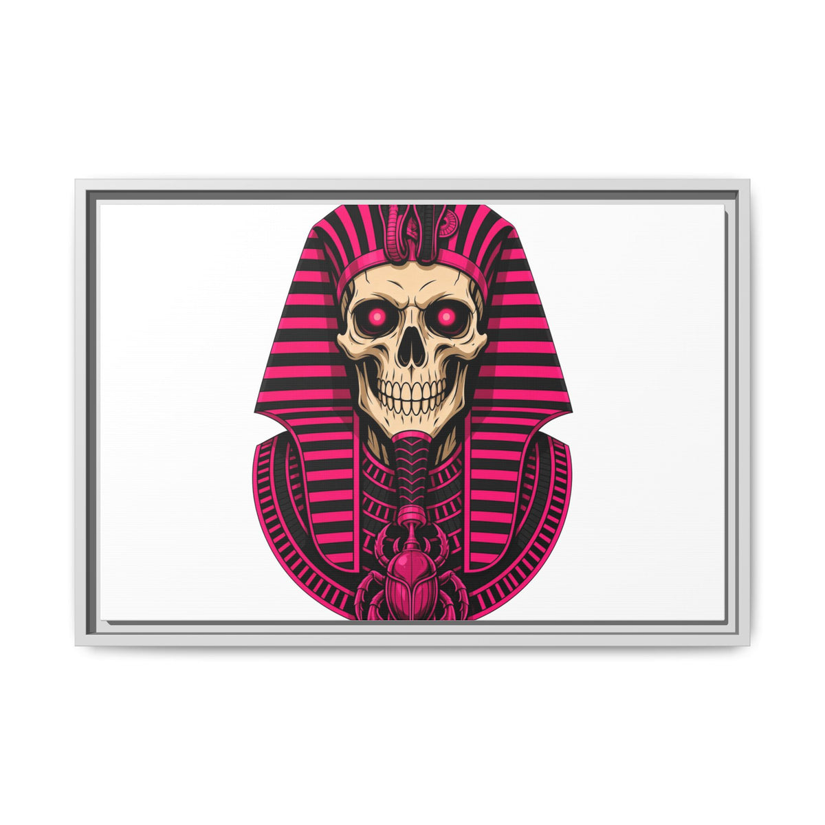 Pharaoh Skull Art Print — Framed Matte Canvas