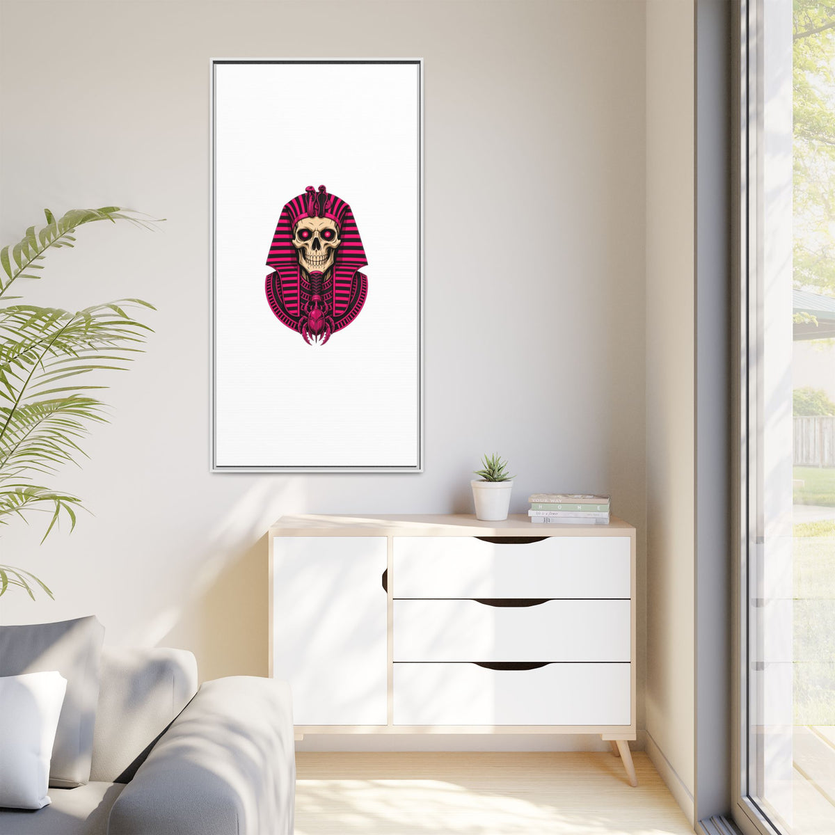 Pharaoh Skull Art Print — Framed Matte Canvas