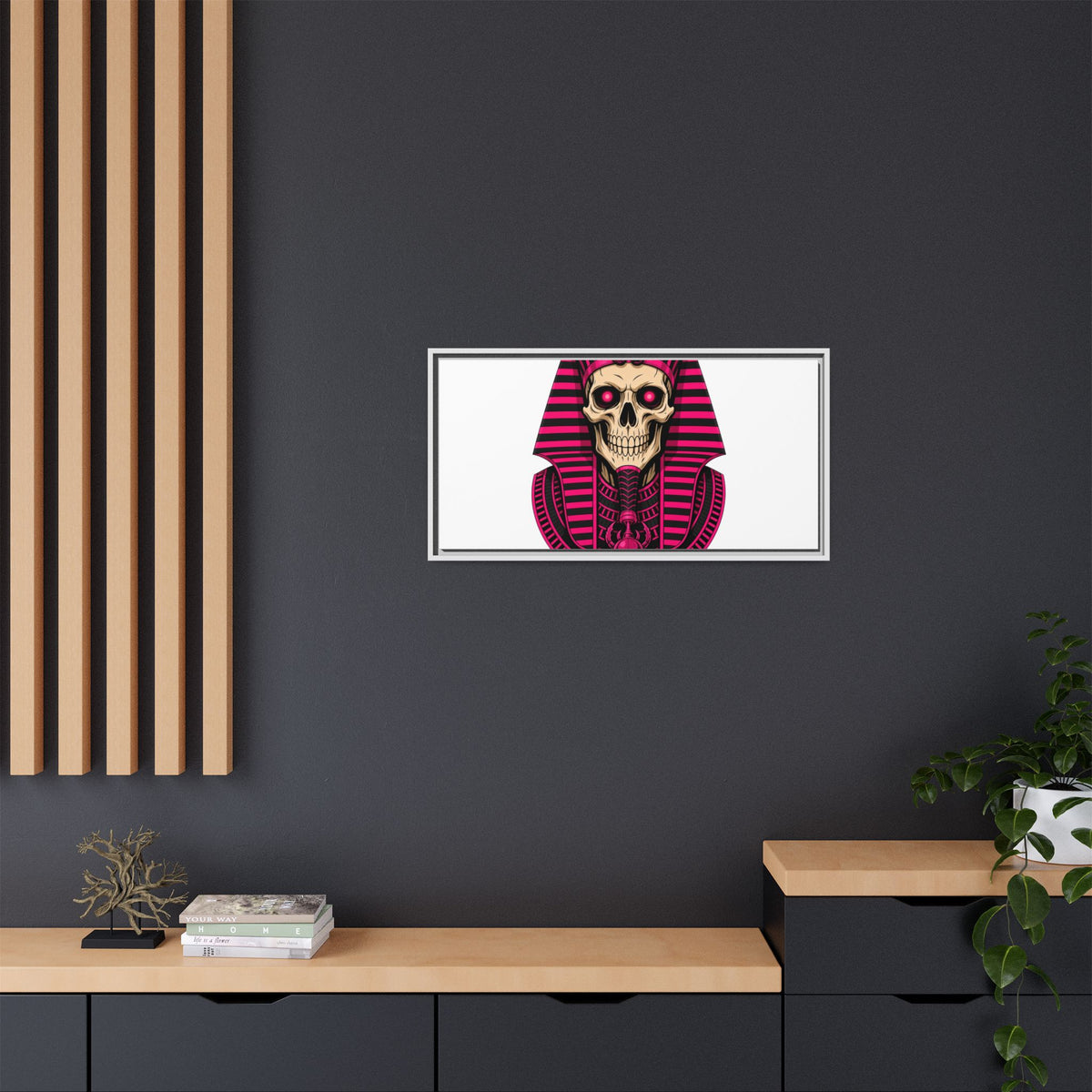 Pharaoh Skull Art Print — Framed Matte Canvas