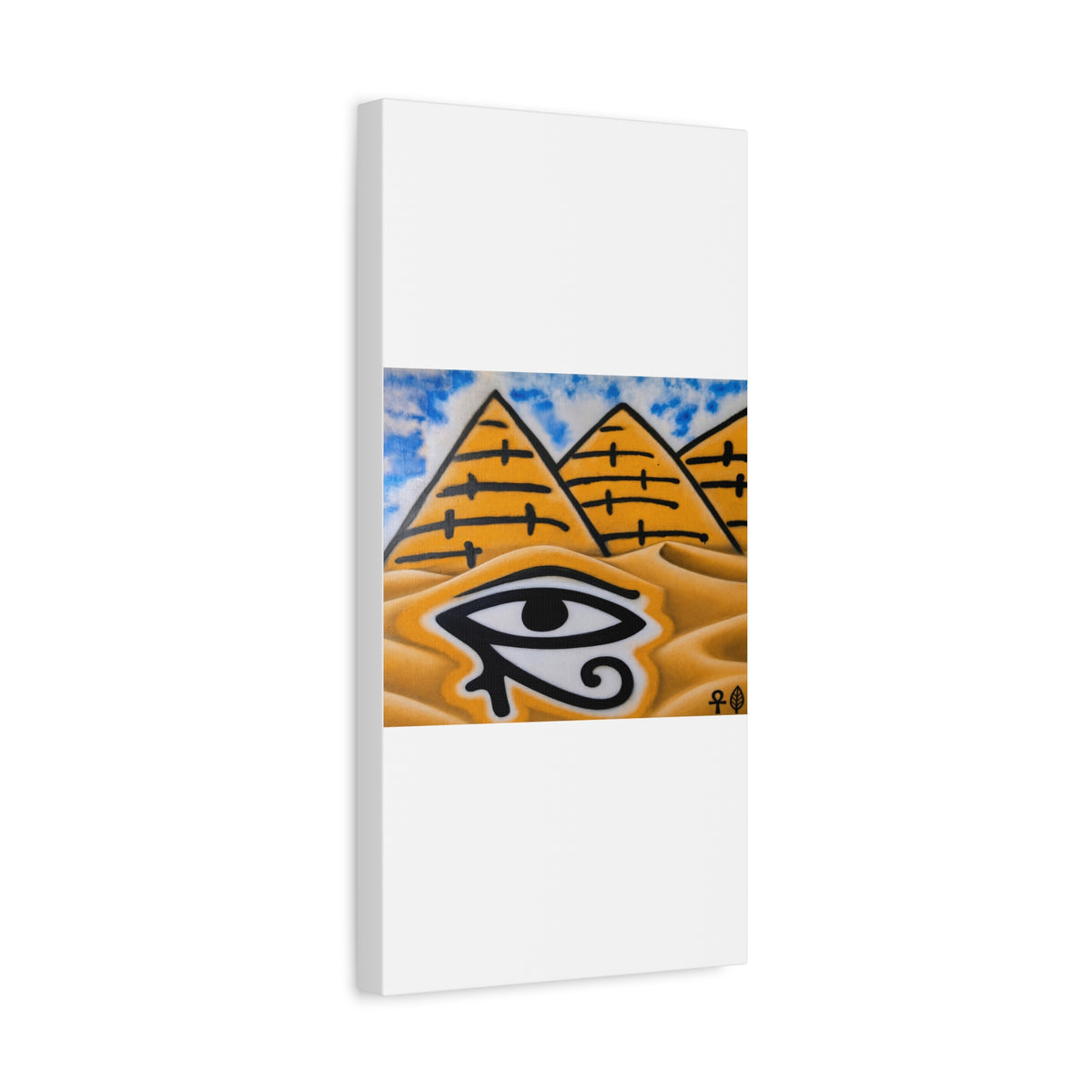 Eye of Ra Pyramid Canvas Wall Art — Egyptian Desert Stretched Canvas