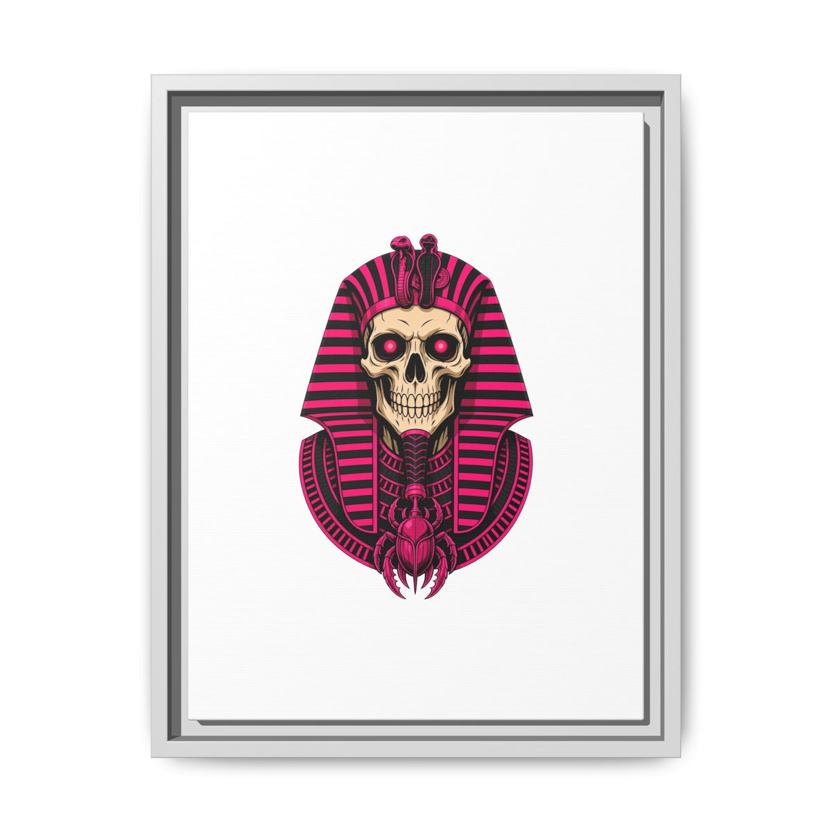 Pharaoh Skull Art Print — Framed Matte Canvas