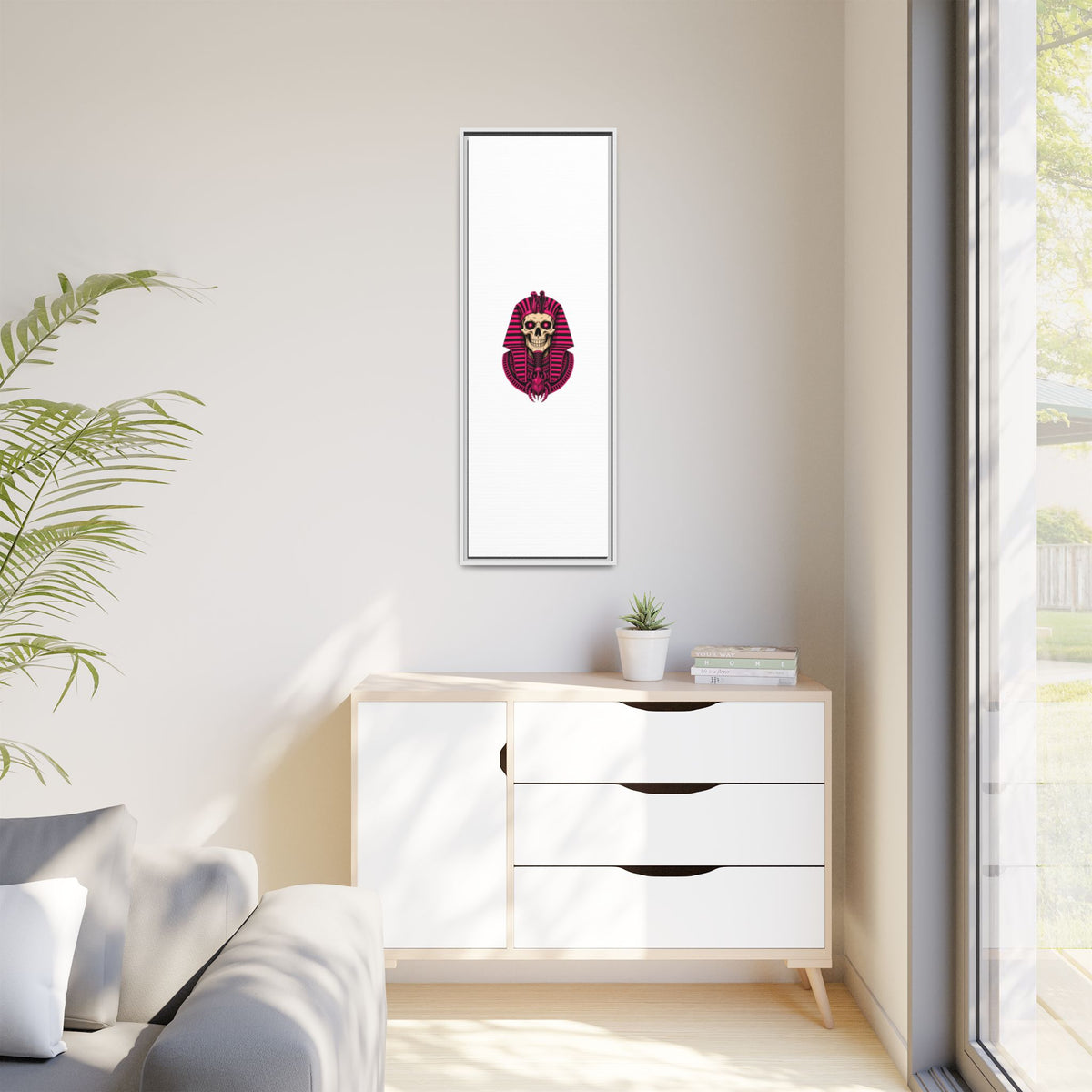 Pharaoh Skull Art Print — Framed Matte Canvas