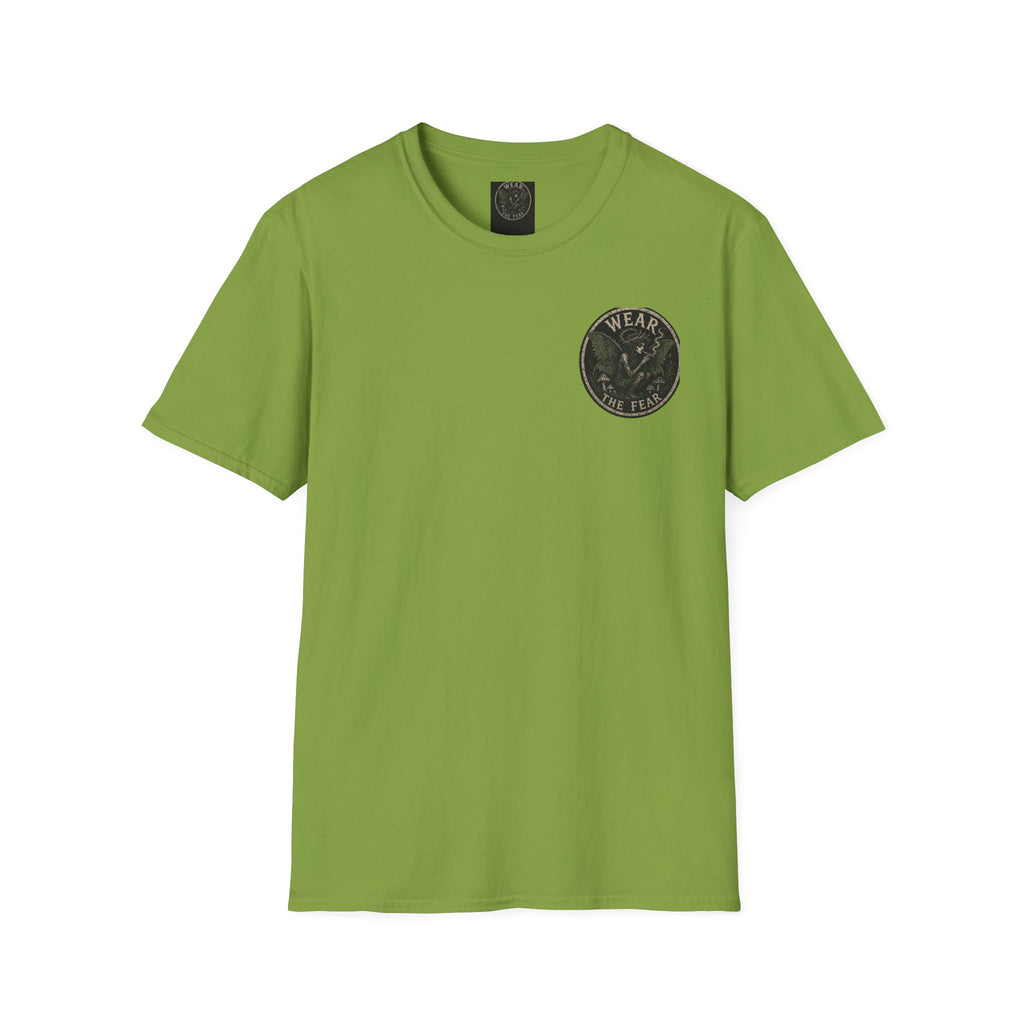 Vintage '5 Fairies' Round Patch T-Shirt — Retro Graphic Chest Tee