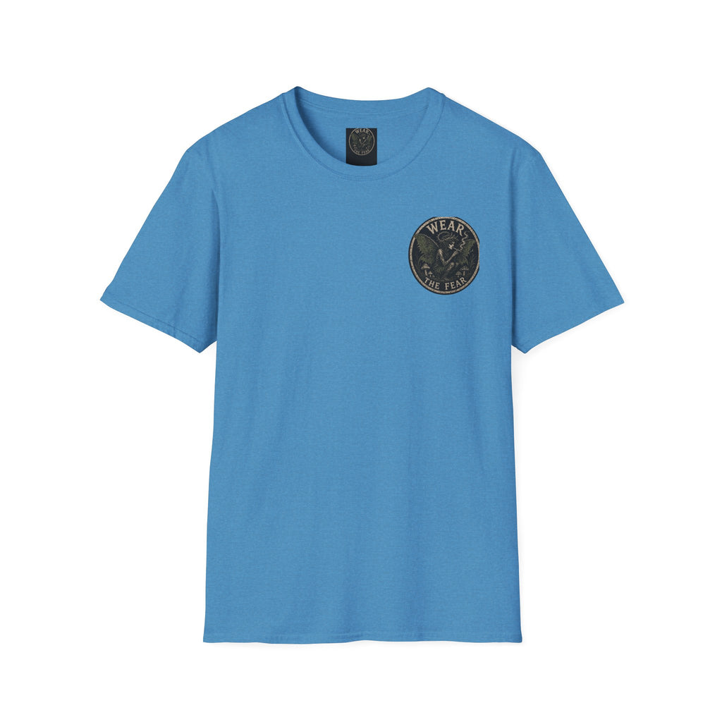 Vintage '5 Fairies' Round Patch T-Shirt — Retro Graphic Chest Tee