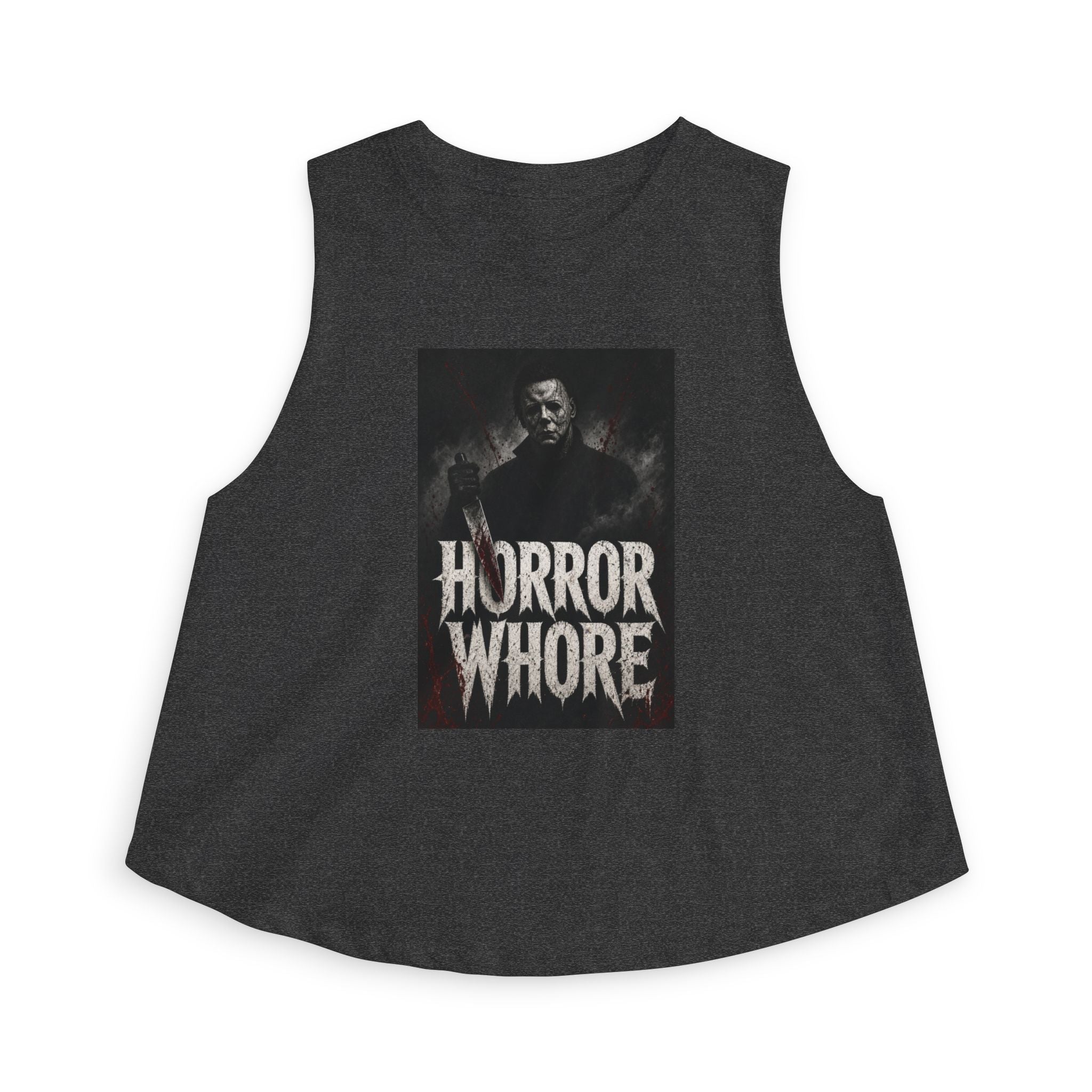Horror Whore Crop Top — Retro Michael Myers Horror Graphic