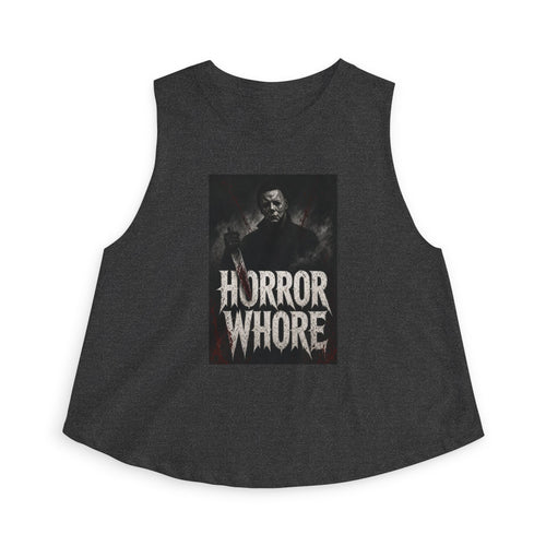 Horror Whore Crop Top — Retro Michael Myers Horror Graphic