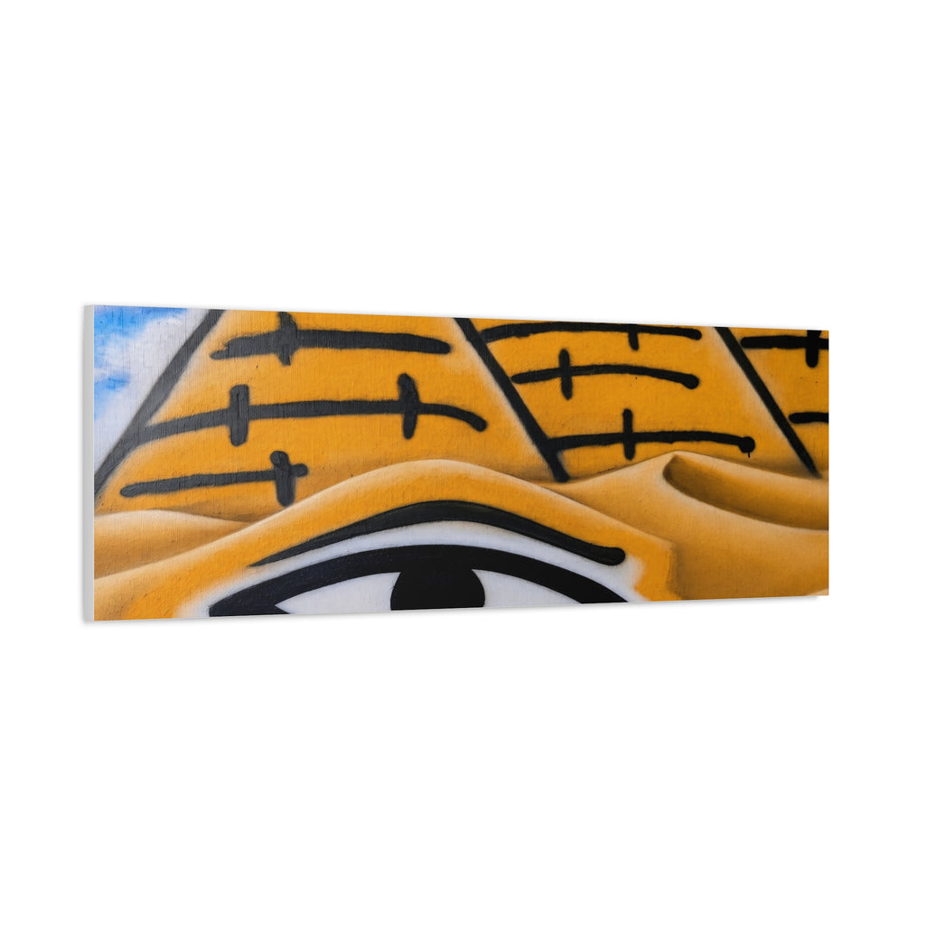 Eye of Ra Pyramid Canvas Wall Art — Egyptian Desert Stretched Canvas