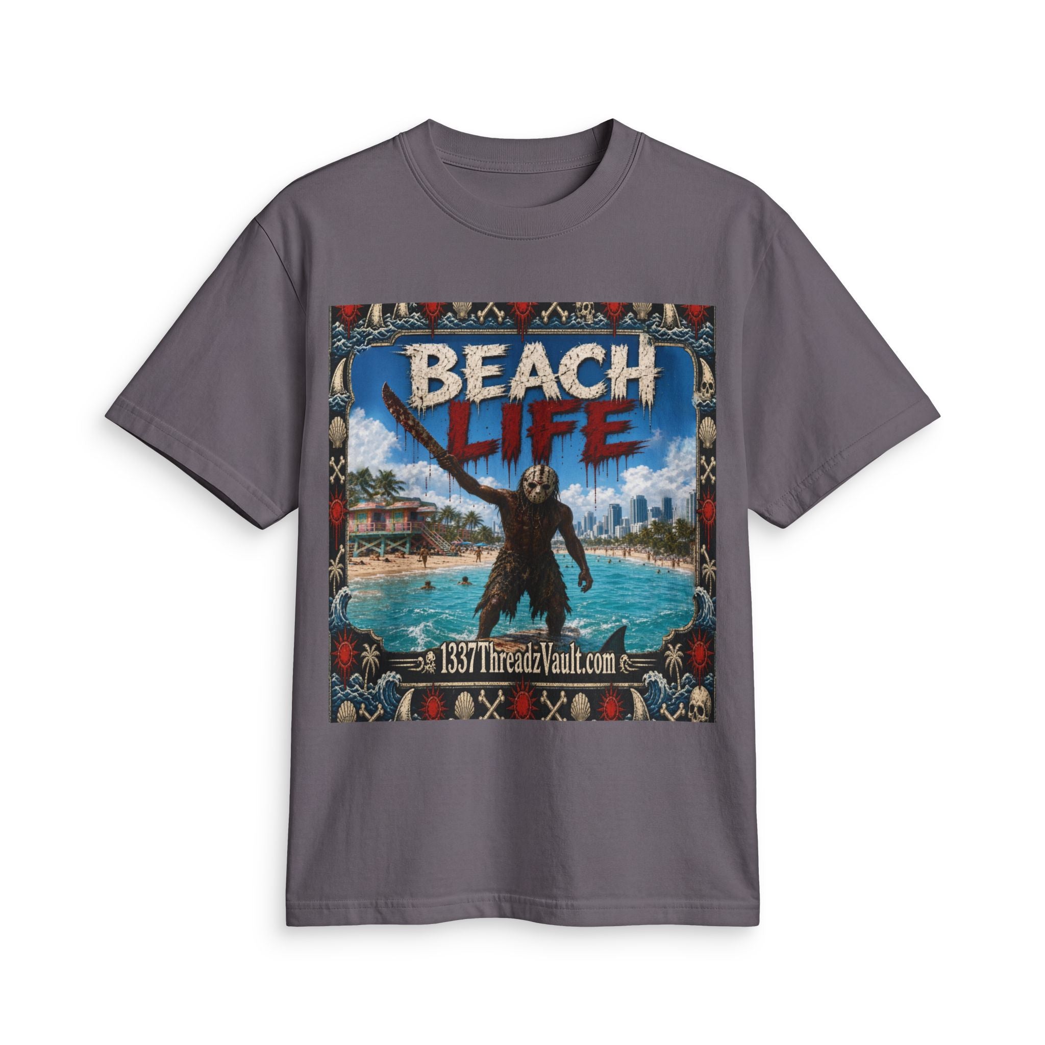 Beach Life Graphic Tee — "Wear The Fear" Surf Vibe T-Shirt