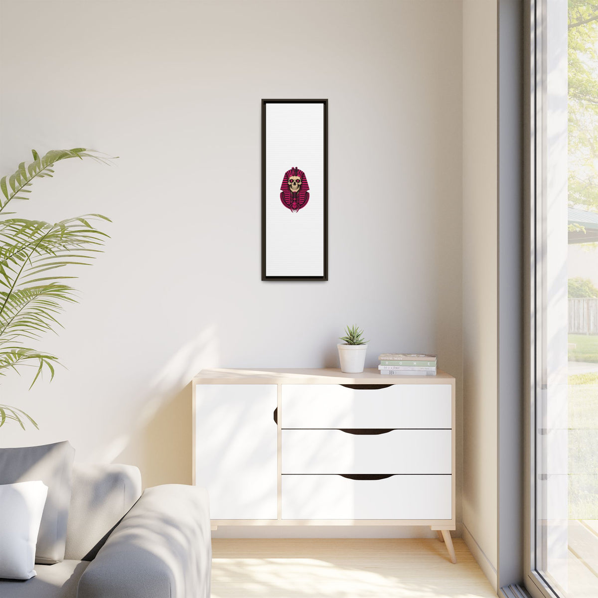 Pharaoh Skull Art Print — Framed Matte Canvas