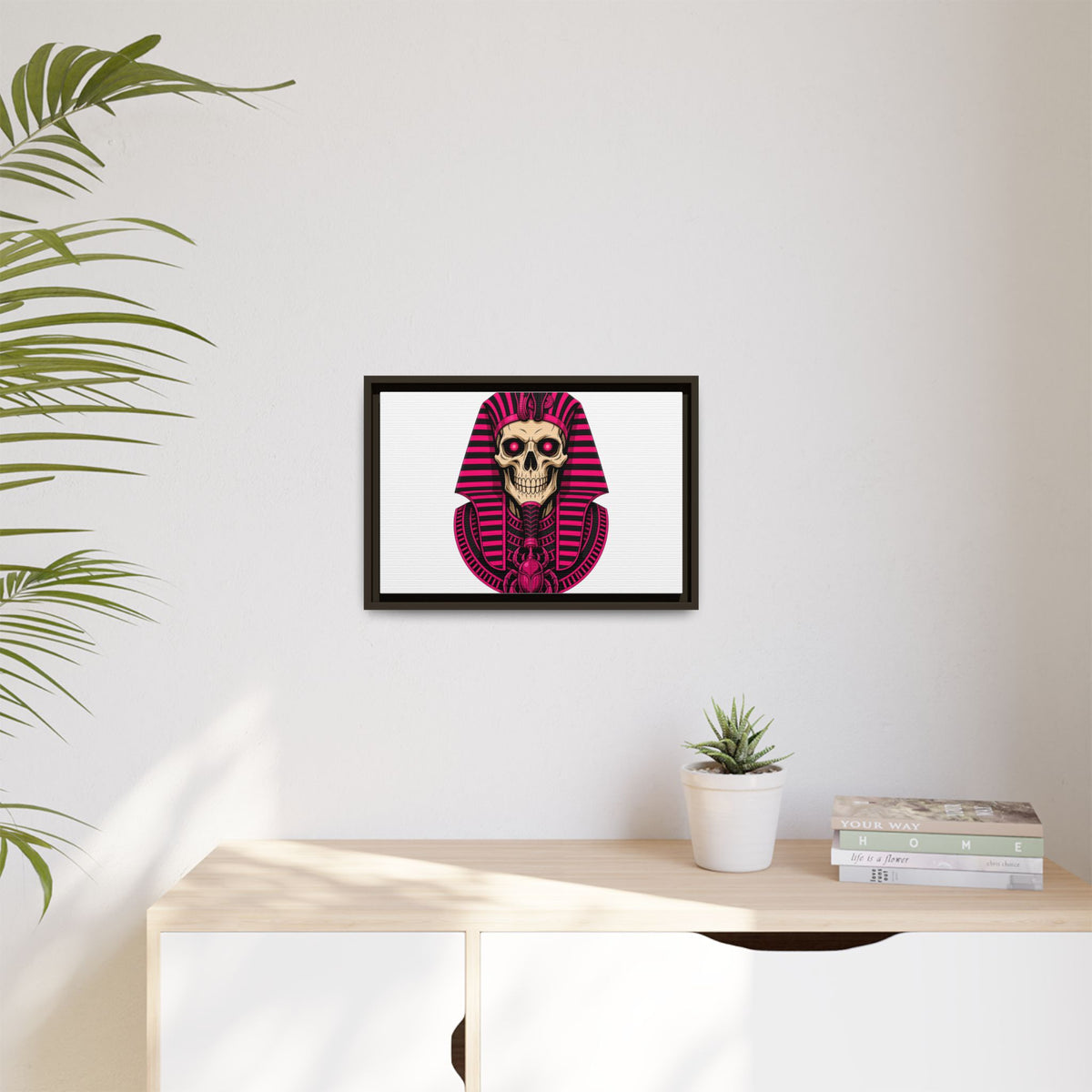 Pharaoh Skull Art Print — Framed Matte Canvas