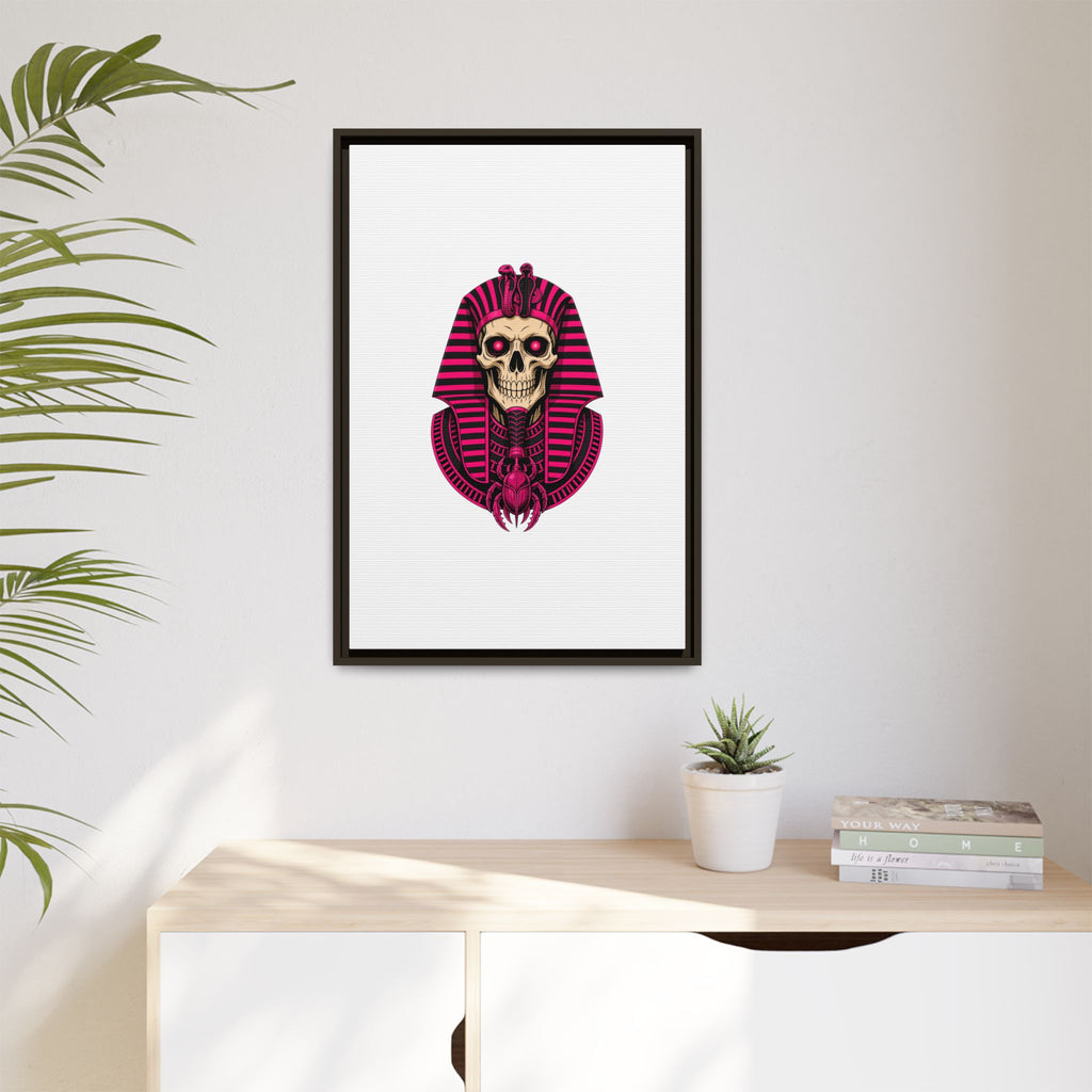 Pharaoh Skull Art Print — Framed Matte Canvas
