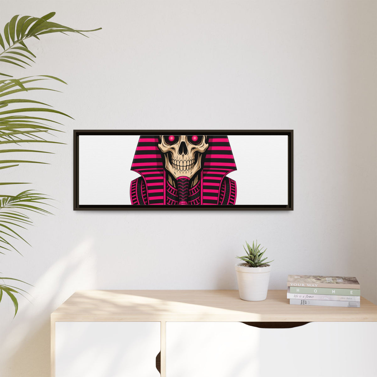 Pharaoh Skull Art Print — Framed Matte Canvas