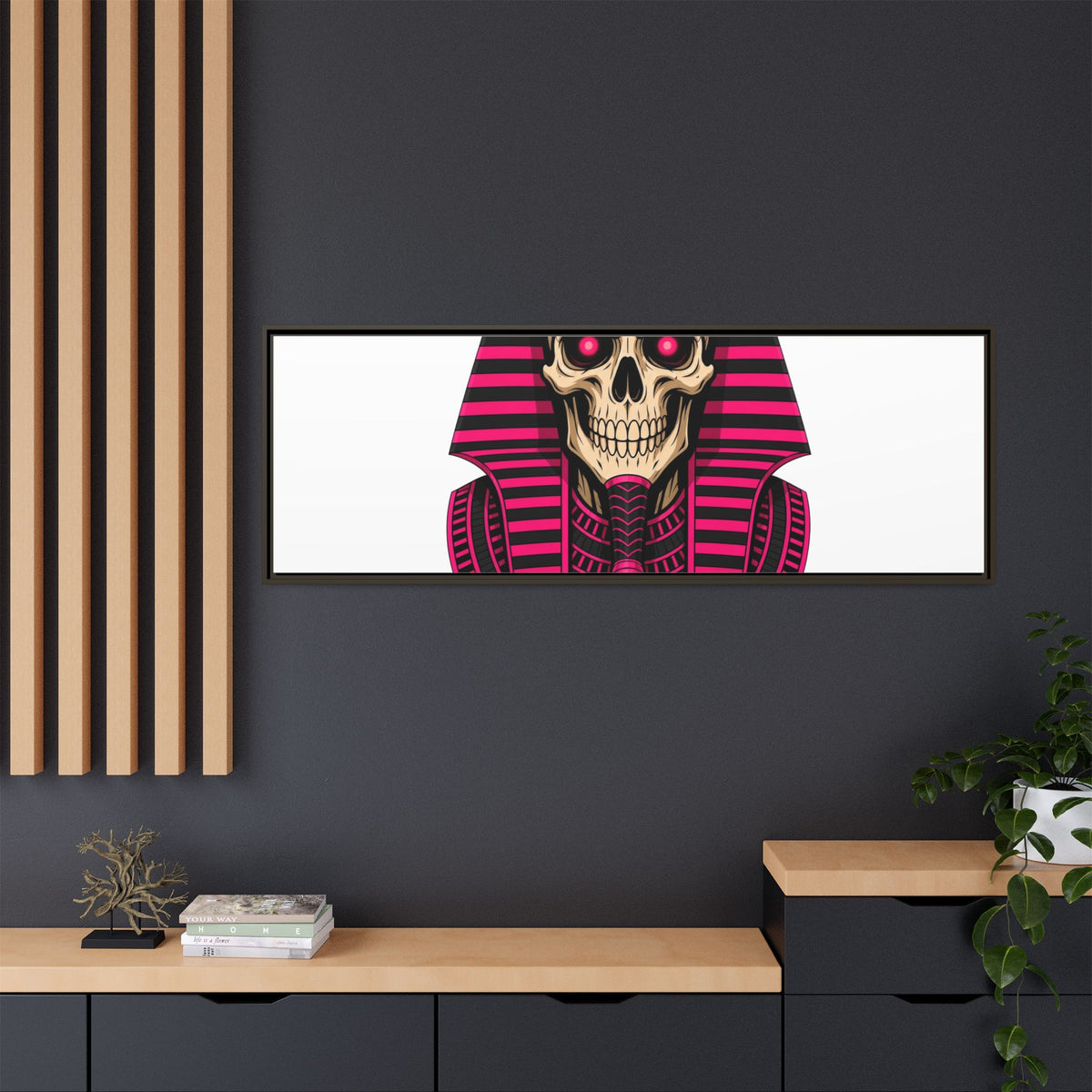 Pharaoh Skull Art Print — Framed Matte Canvas