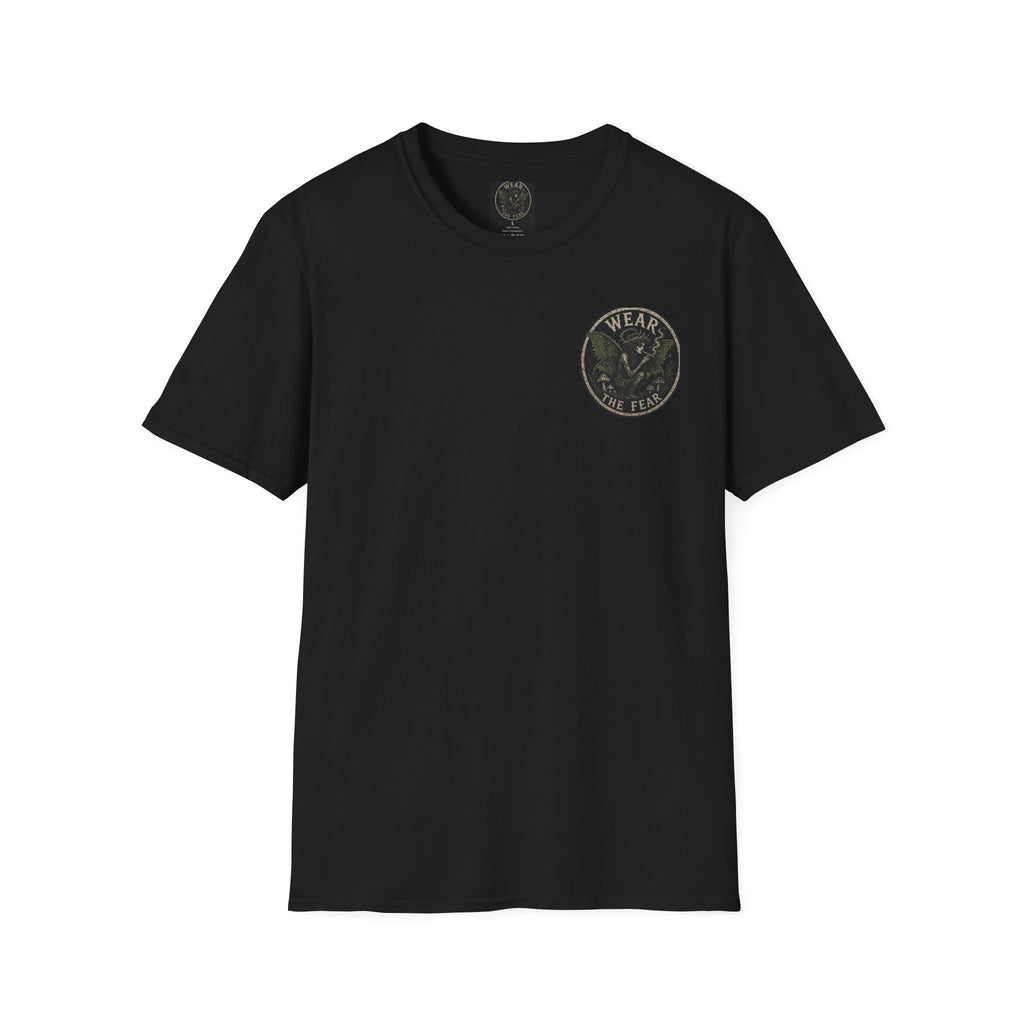 Vintage '5 Fairies' Round Patch T-Shirt — Retro Graphic Chest Tee