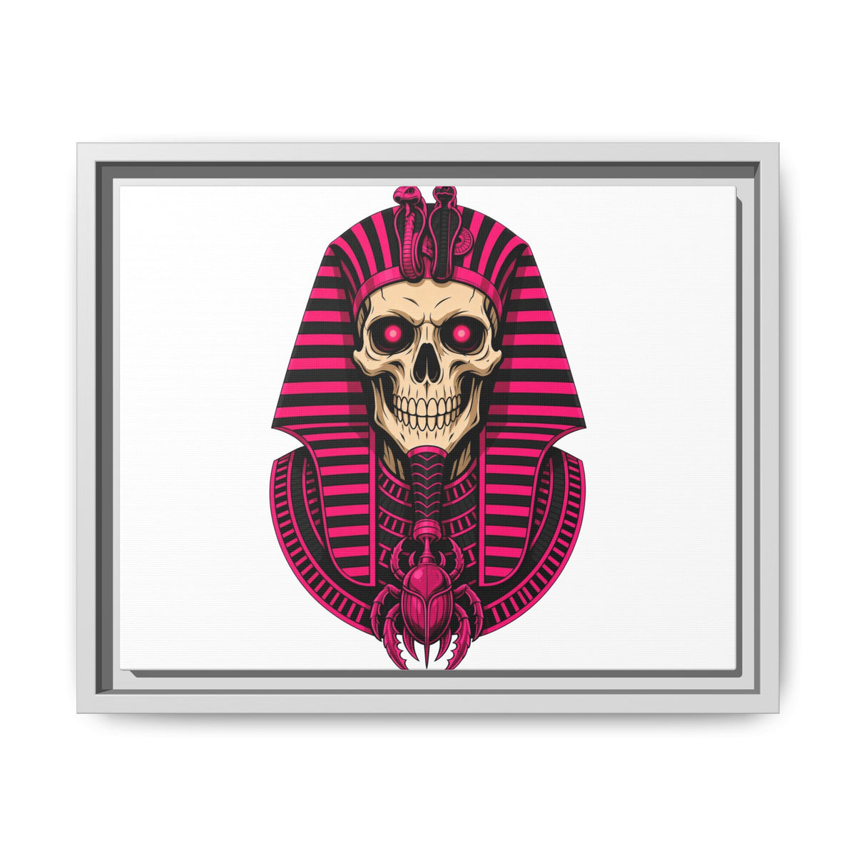 Pharaoh Skull Art Print — Framed Matte Canvas