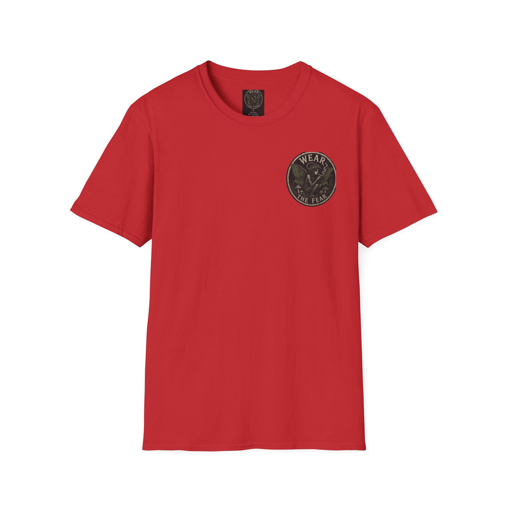 Vintage '5 Fairies' Round Patch T-Shirt — Retro Graphic Chest Tee