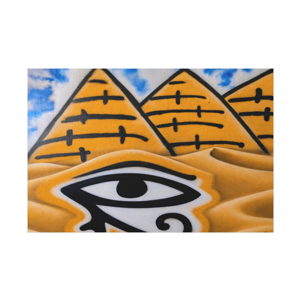 Eye of Ra Pyramid Canvas Wall Art — Egyptian Desert Stretched Canvas