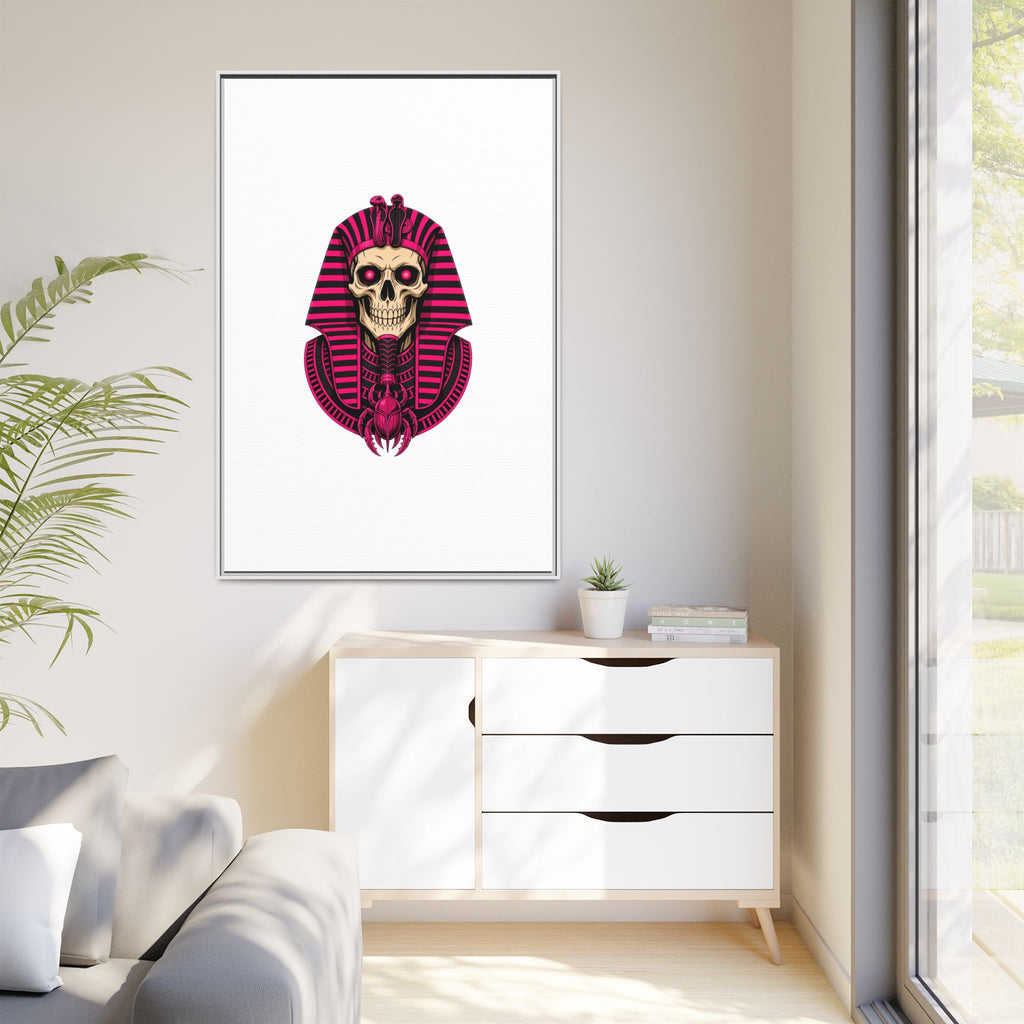 Pharaoh Skull Art Print — Framed Matte Canvas
