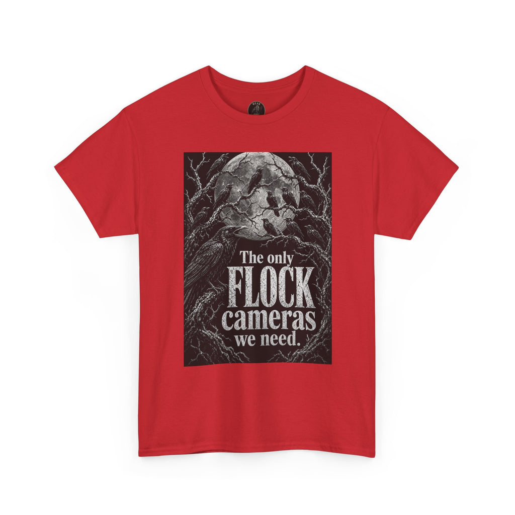 Graphic Tee — “The Only Flock Cameras We Need” Raven Illustration