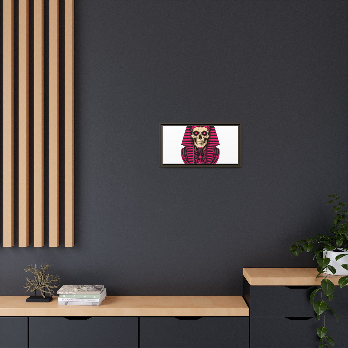 Pharaoh Skull Art Print — Framed Matte Canvas