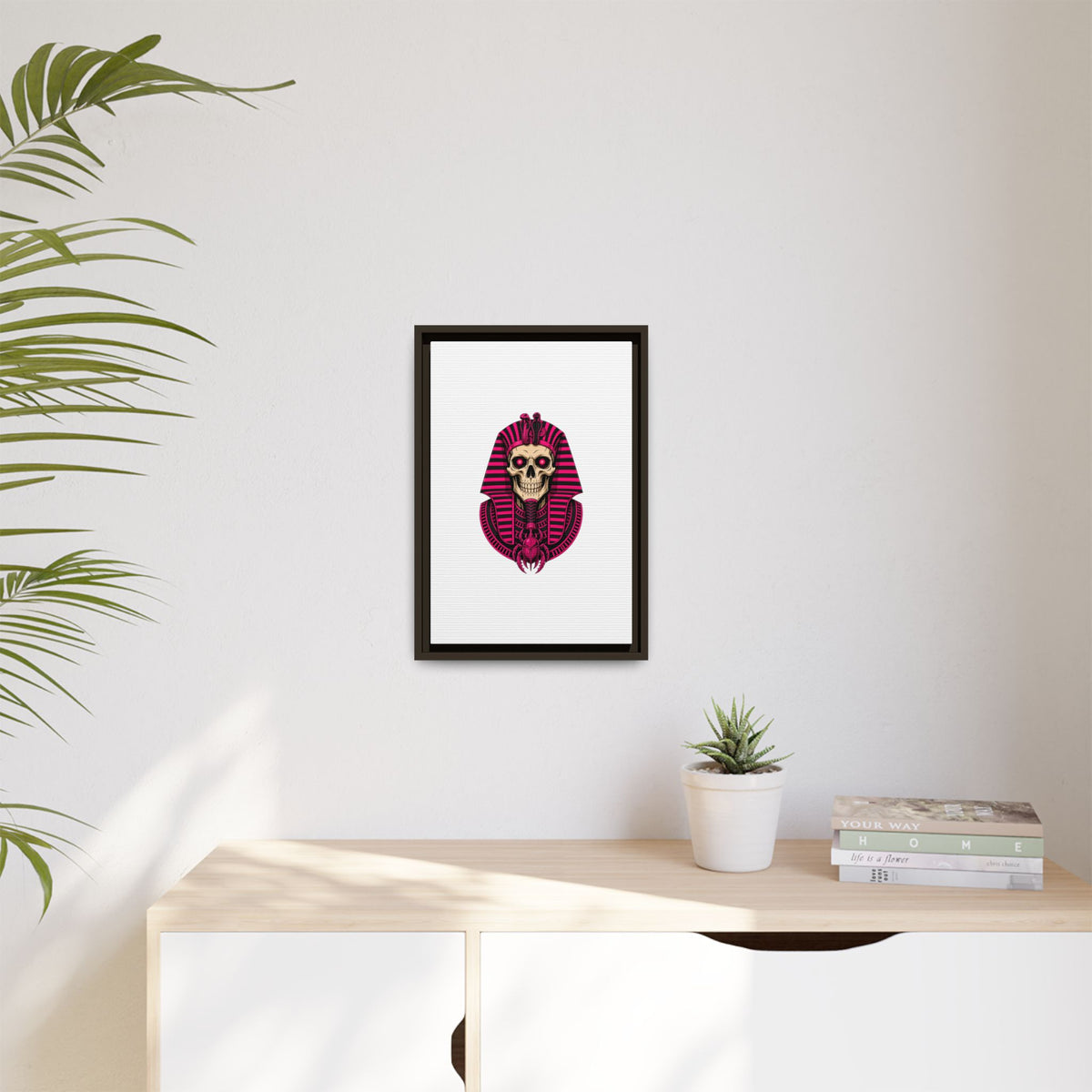Pharaoh Skull Art Print — Framed Matte Canvas