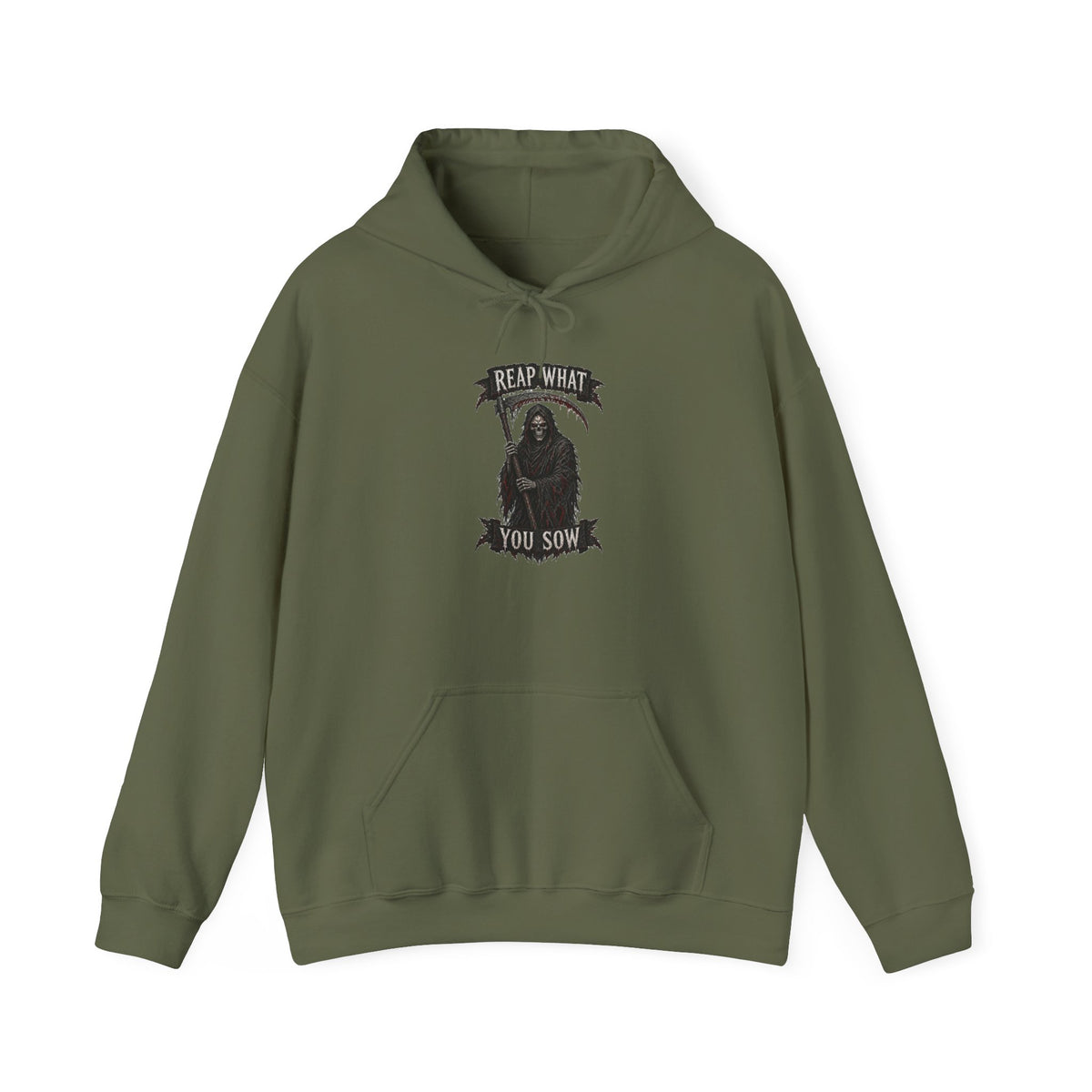 Reaper Graphic Hoodie - "Reap What You Sow" Front & "Wear the Fear" Back