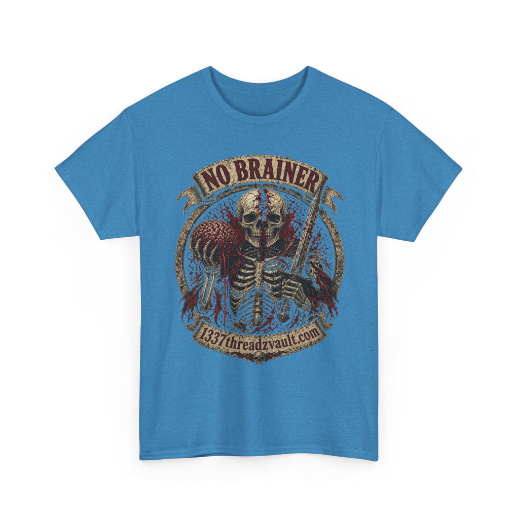 No Brainer Skull Tee —Gothic Skeleton Graphic T-Shirt