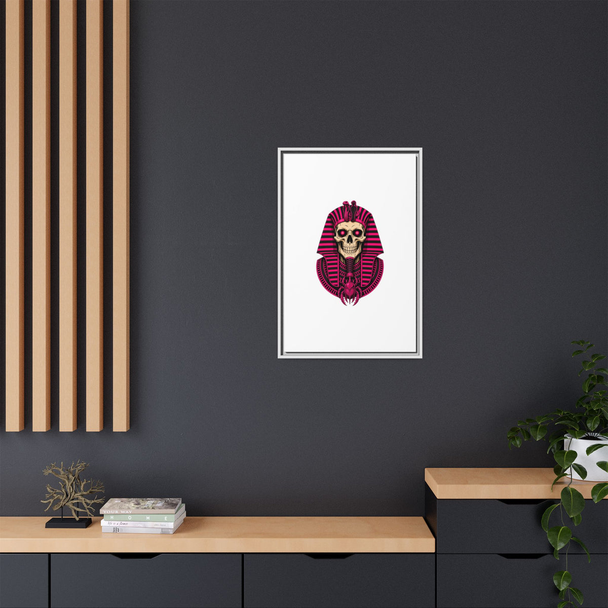 Pharaoh Skull Art Print — Framed Matte Canvas