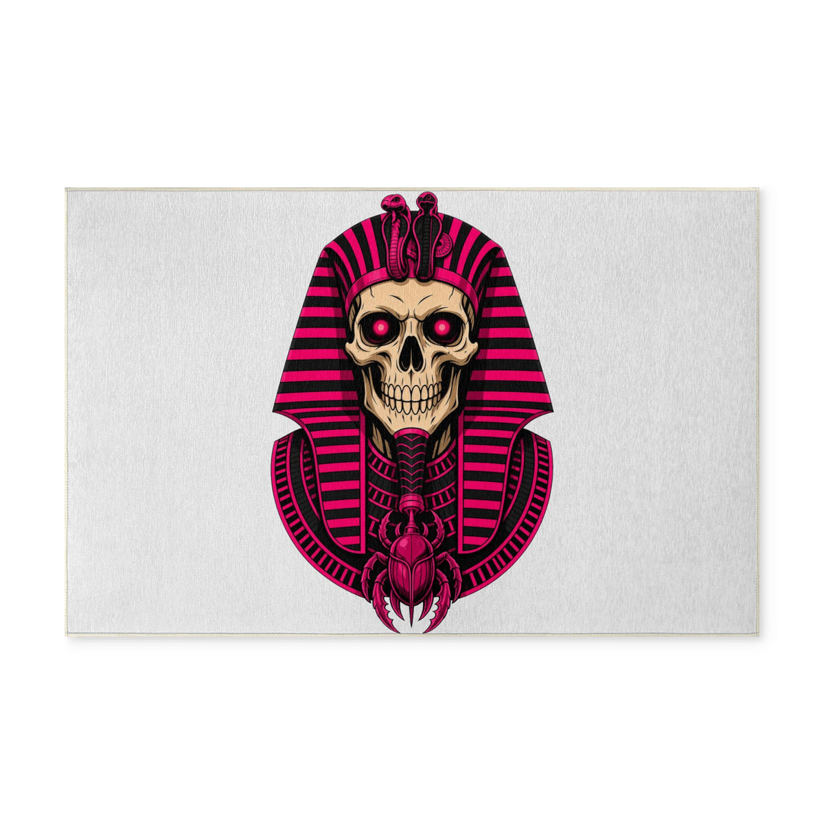 Egyptian Skull Rug — Neon Pharaoh Washable Floor Mat