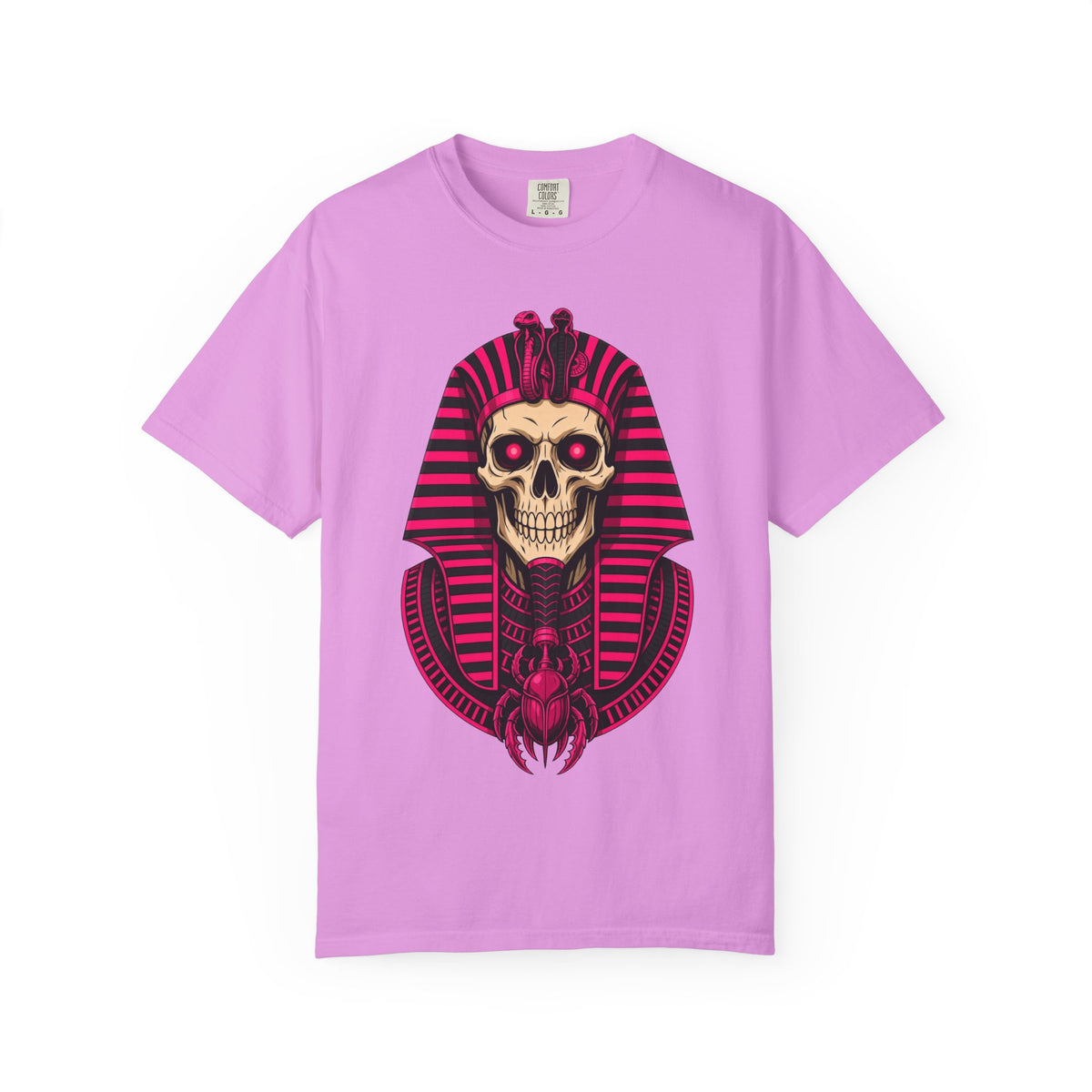 Pharaoh Skull T‑Shirt — Neon Egyptian Skull Graphic Tee