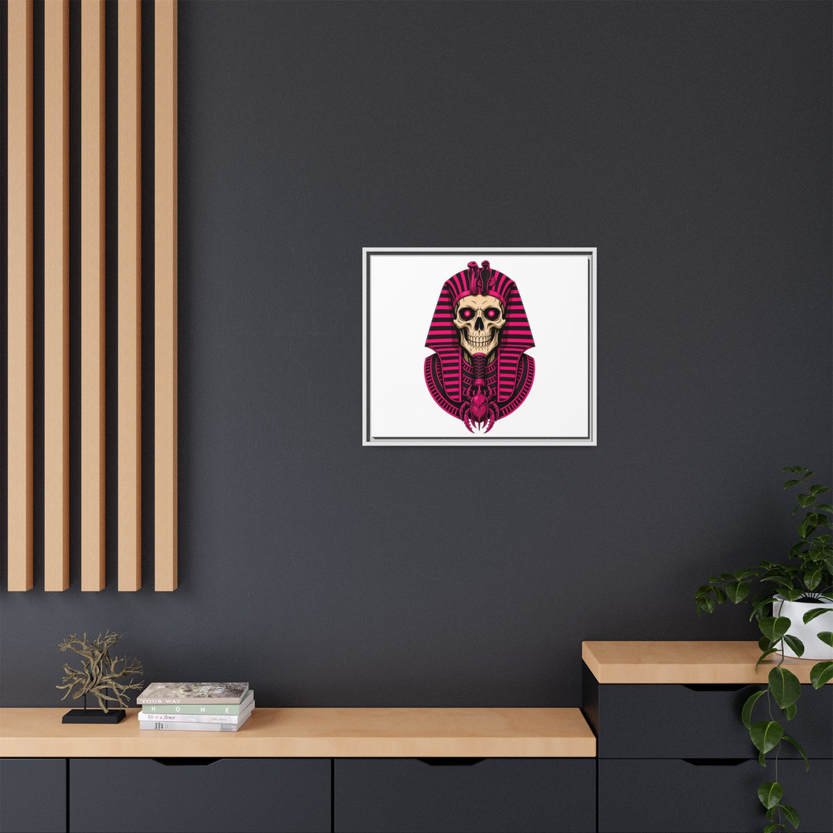 Pharaoh Skull Art Print — Framed Matte Canvas