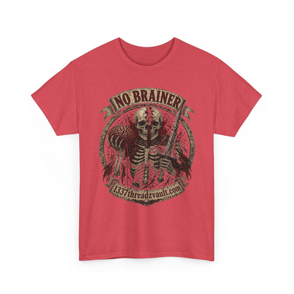 No Brainer Skull Tee —Gothic Skeleton Graphic T-Shirt