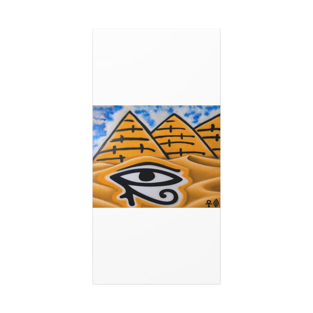 Eye of Ra Pyramid Canvas Wall Art — Egyptian Desert Stretched Canvas